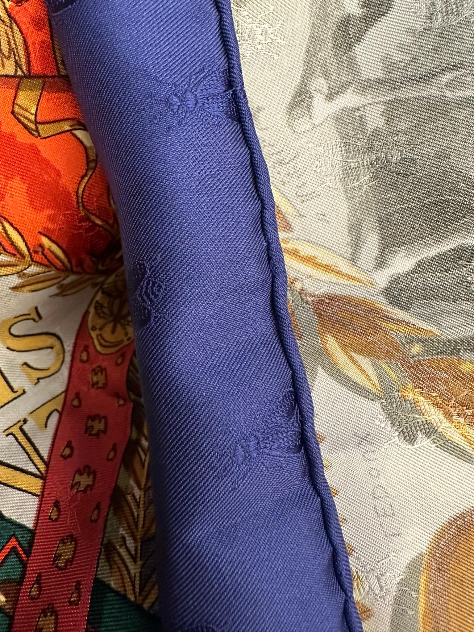 Hermès - Foulard en jacquard de soie Napoléon Design/One 1963 90CM en vente 12