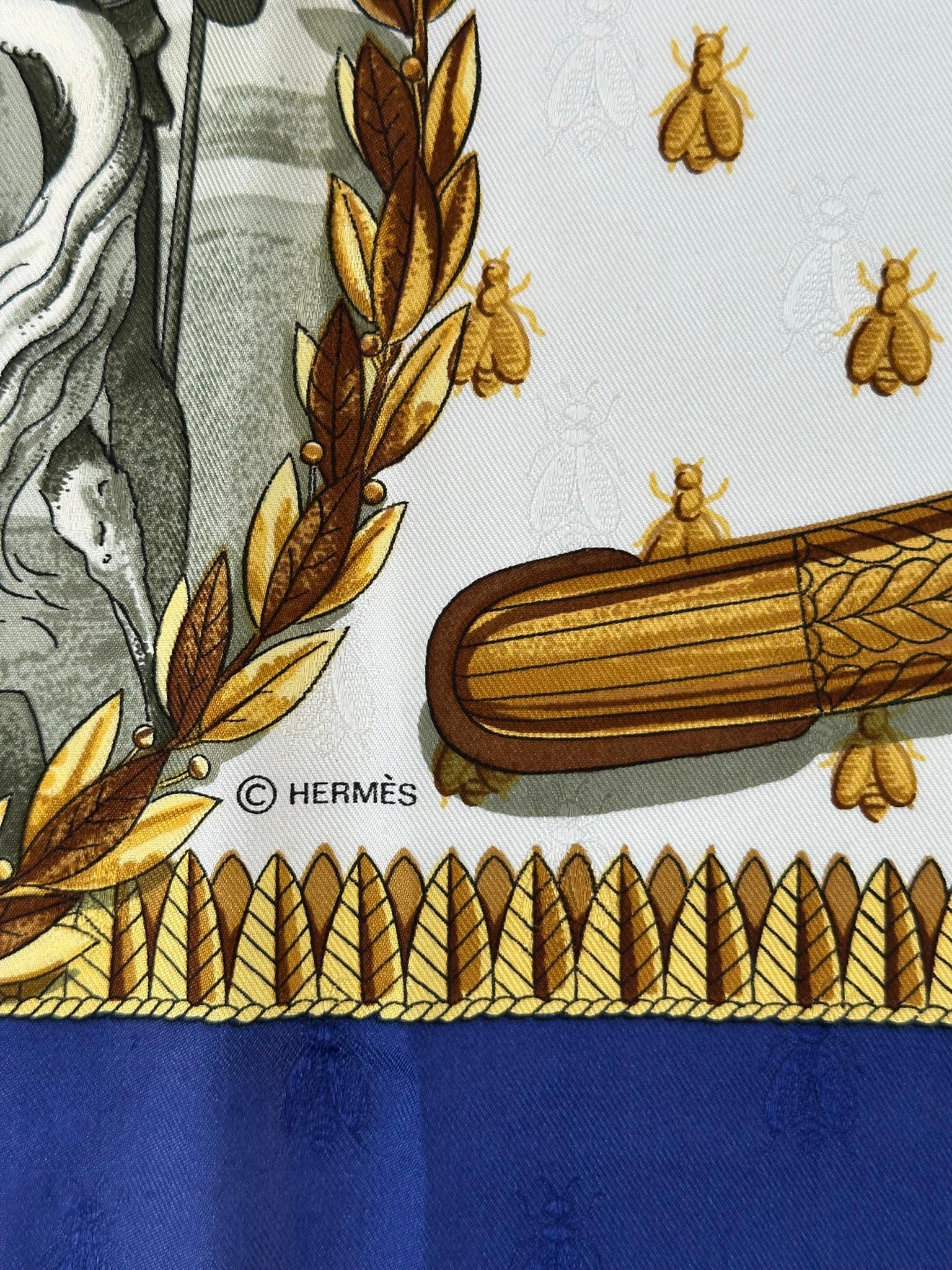 Hermès - Foulard en jacquard de soie Napoléon Design/One 1963 90CM en vente 1