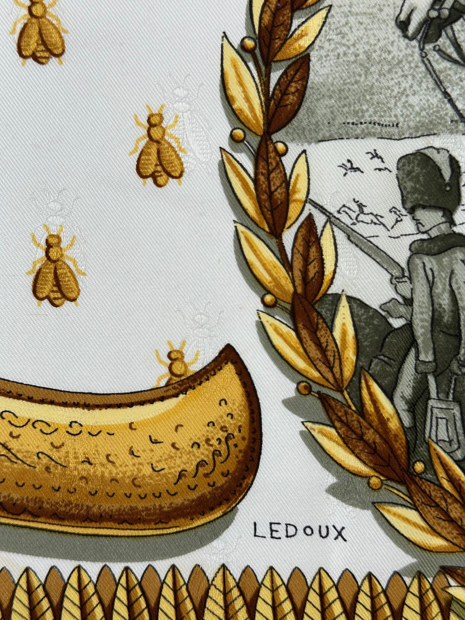 Hermès - Foulard en jacquard de soie Napoléon Design/One 1963 90CM en vente 2