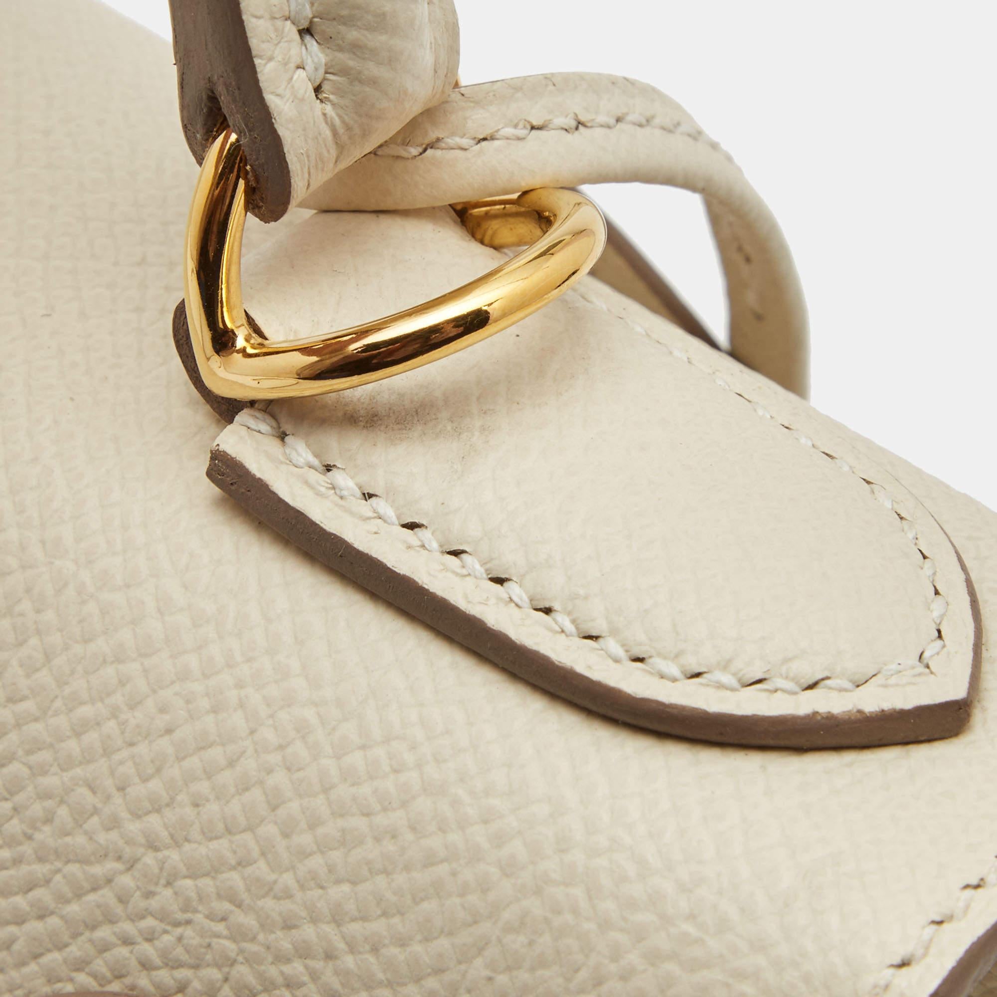 Hermes Nata Epsom Leather Gold Finish Kelly Sellier 28 Bag 9