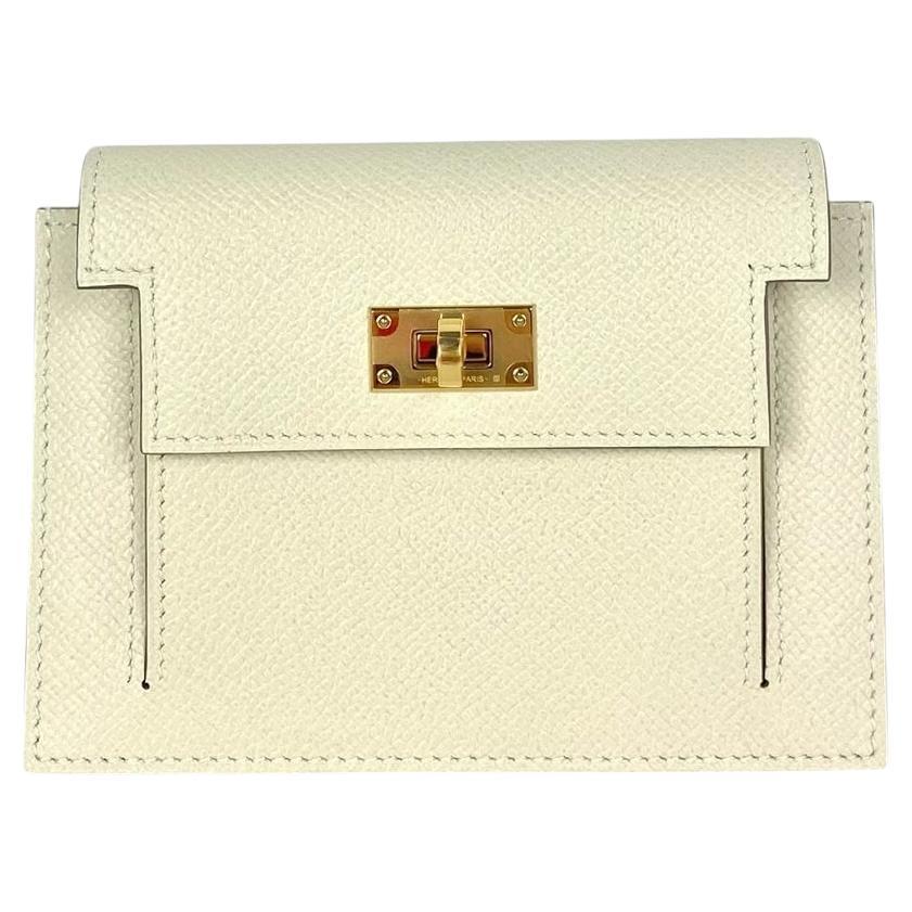 Hermes Nata Epsom Leather Kelly Pocket Compact Wallet GHW