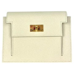 Hermes Nata Epsom Leder Kelly Tasche kompakte Brieftasche GHW
