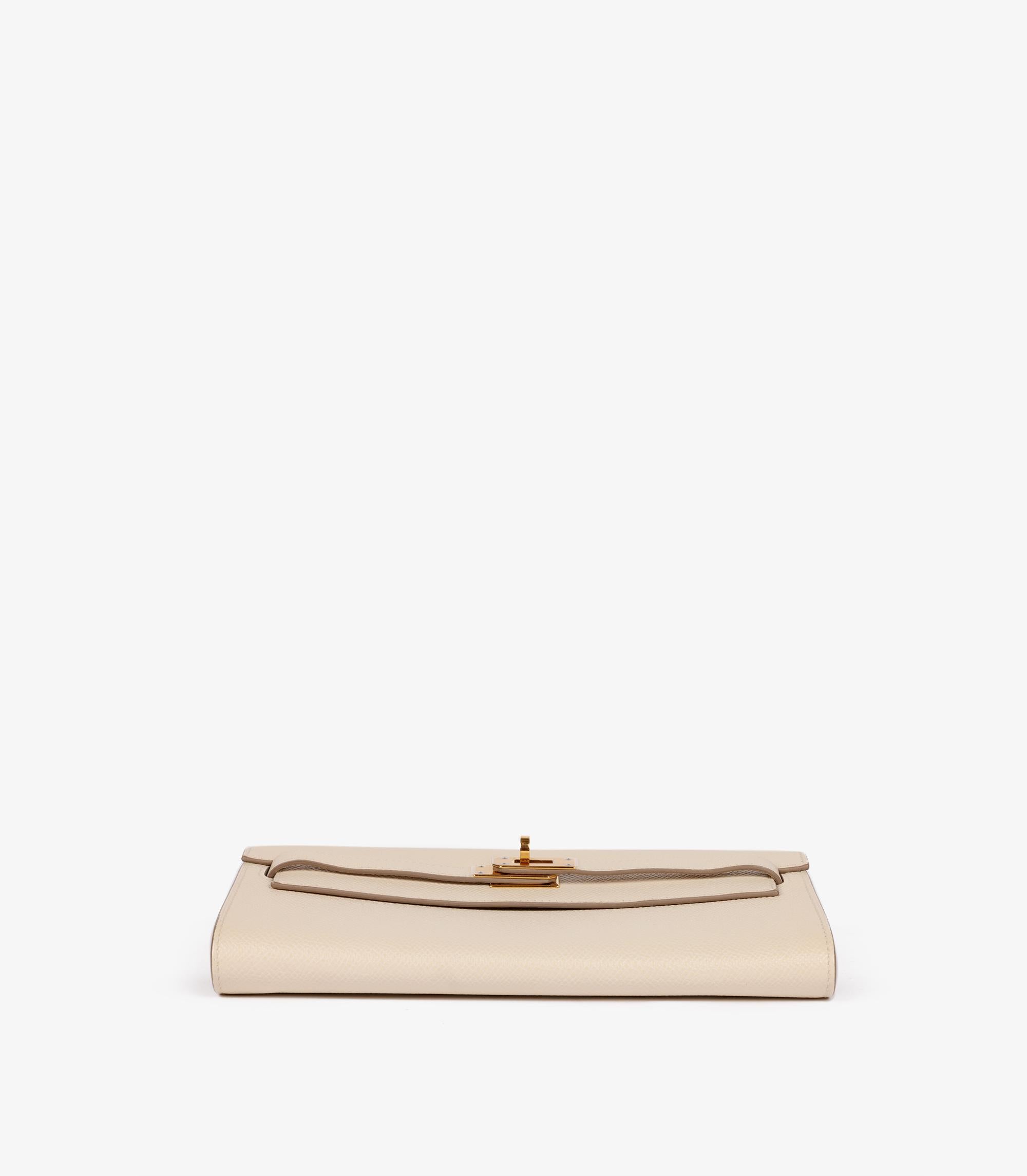 Women's or Men's Hermès Nata Epsom Leather Kelly To Go Long Wallet For Sale