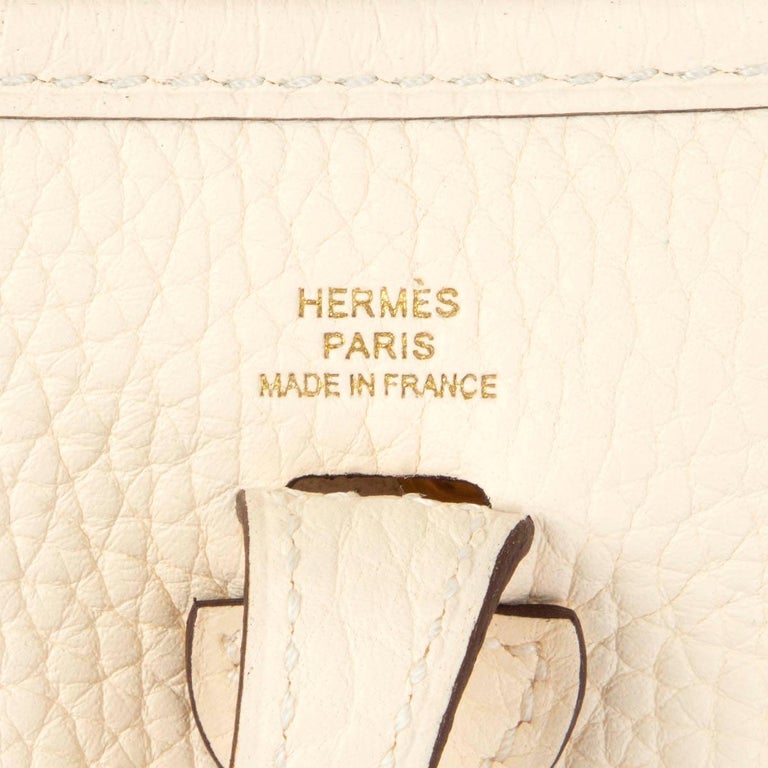 Hermes Taurillon Clemence Evelyne Tpm Nata White Crossbody Bag Auction