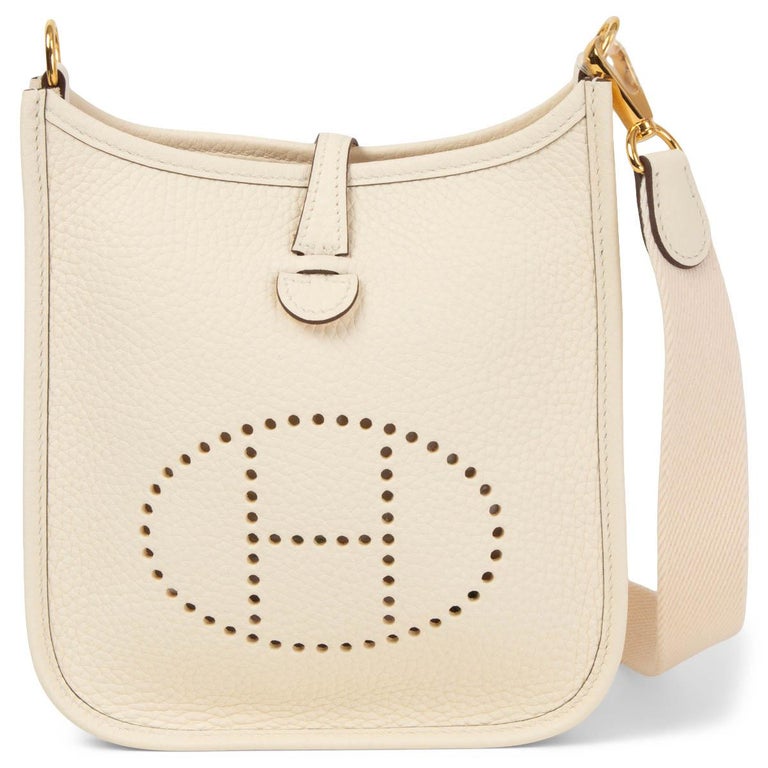 Evelyne leather crossbody bag Hermès White in Leather - 31837754