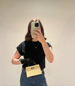 Hermès Nata, Jaune Poussin & Sesame Epsom Leather Kelly 20cm II Sellier