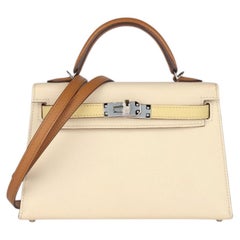 Hermès Nata, Jaune Poussin & Sesame Epsom Leather Kelly 20cm II Sellier