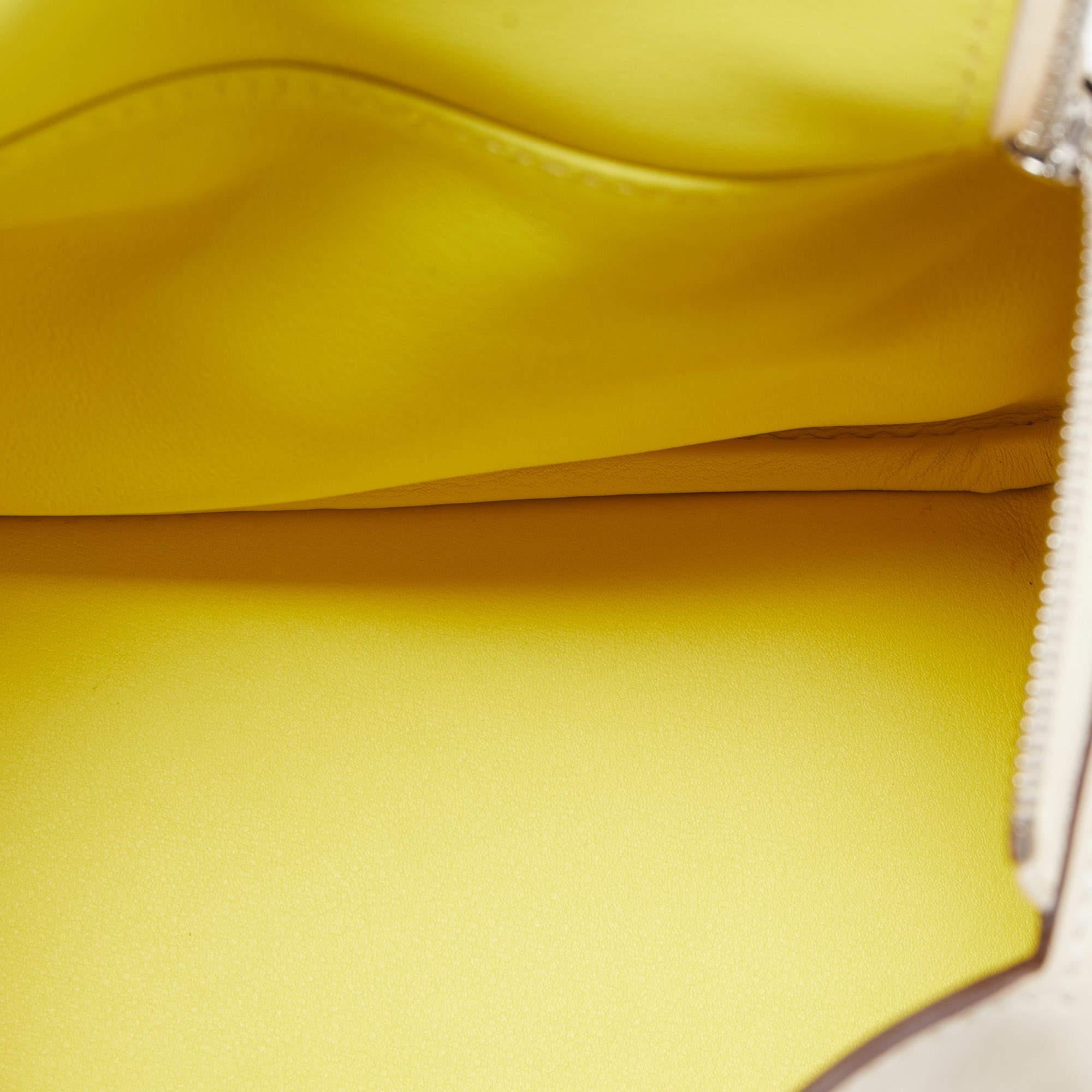 Hermès Nata/Lime Swift Leather Palladium Finish Mini Lindy Bag 4