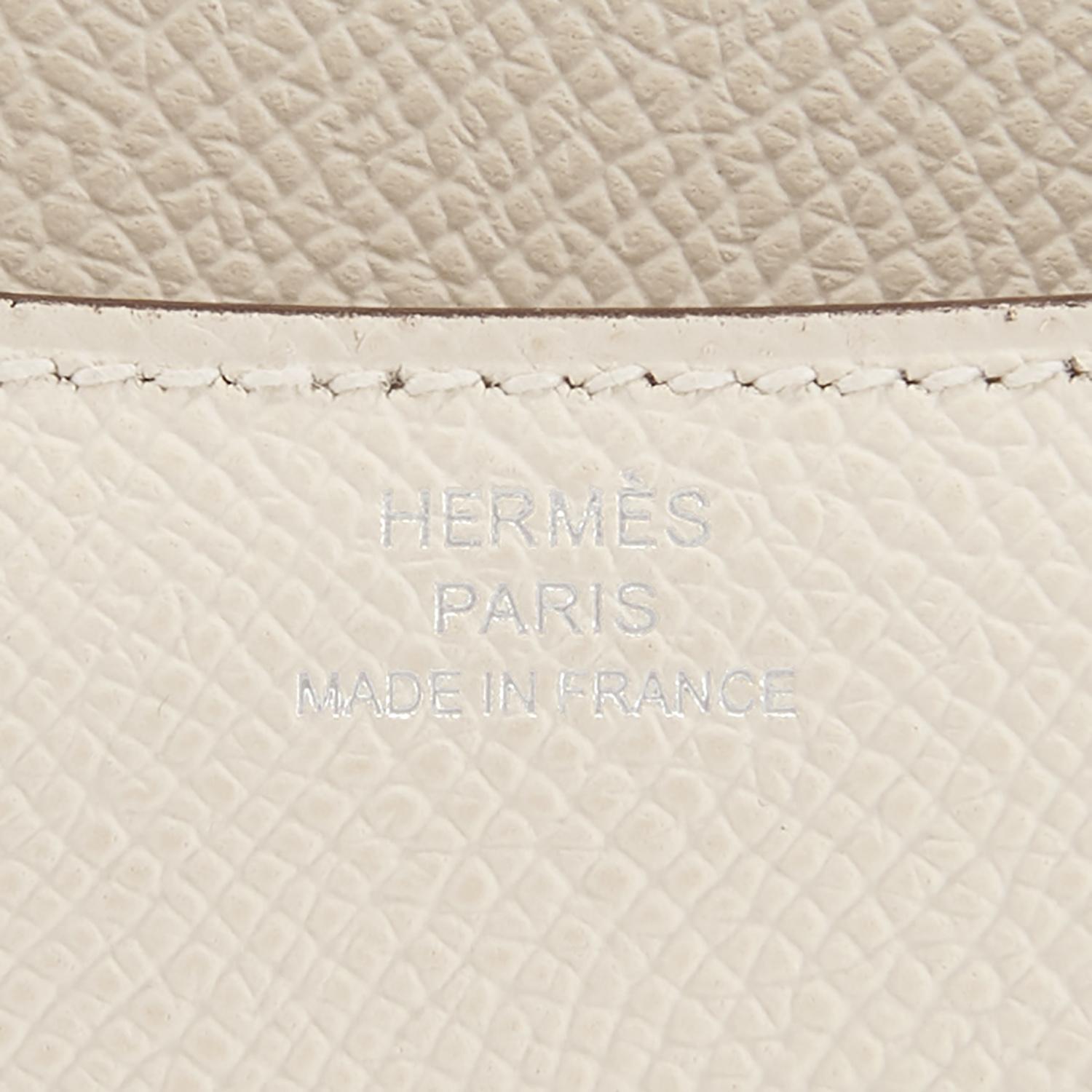 Hermes Nata Off White Epsom Constance 18cm Craie Shoulder Bag Y Stamp, 2020 2