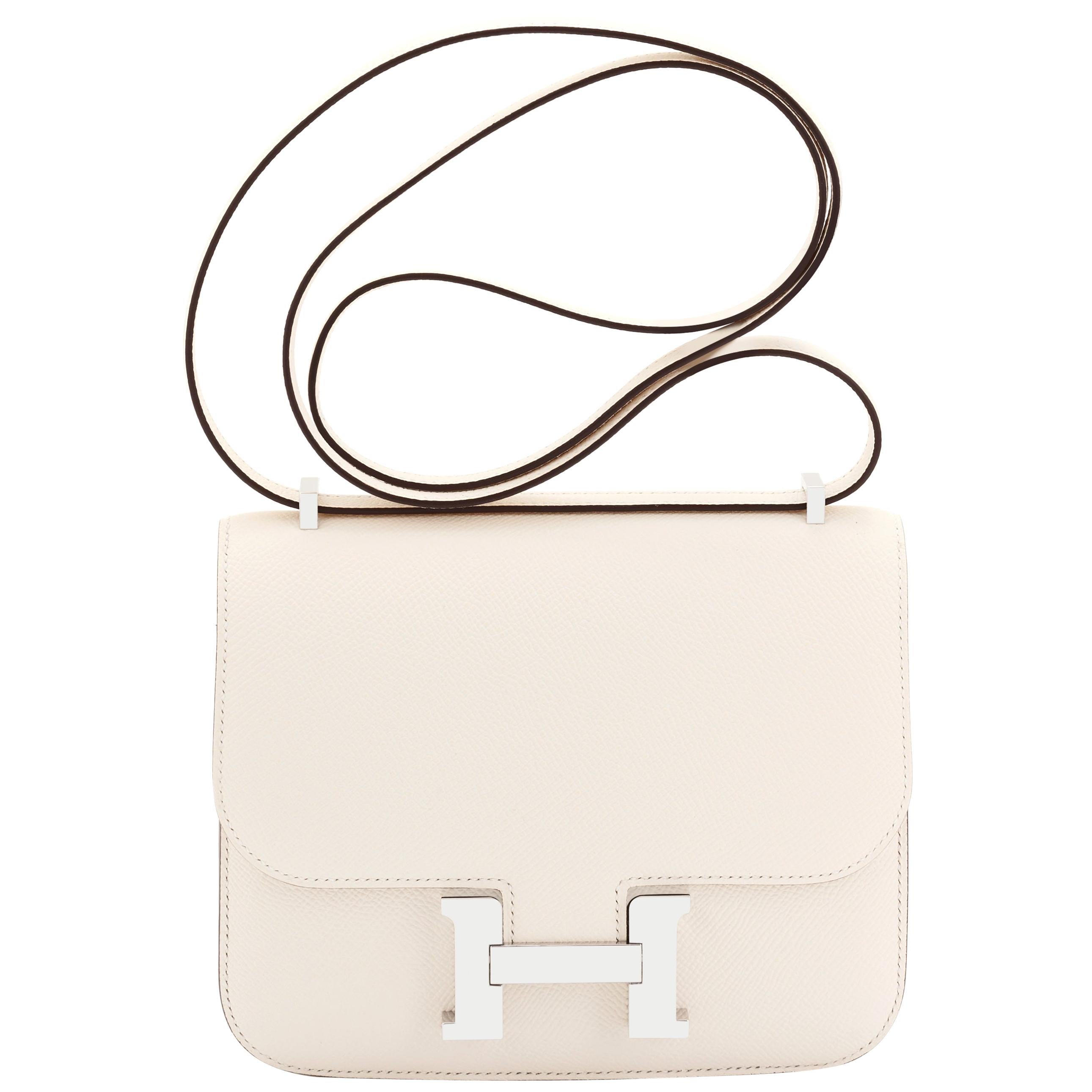 Hermes Nata Off White Epsom Constance 18cm Craie Shoulder Bag Y Stamp, 2020