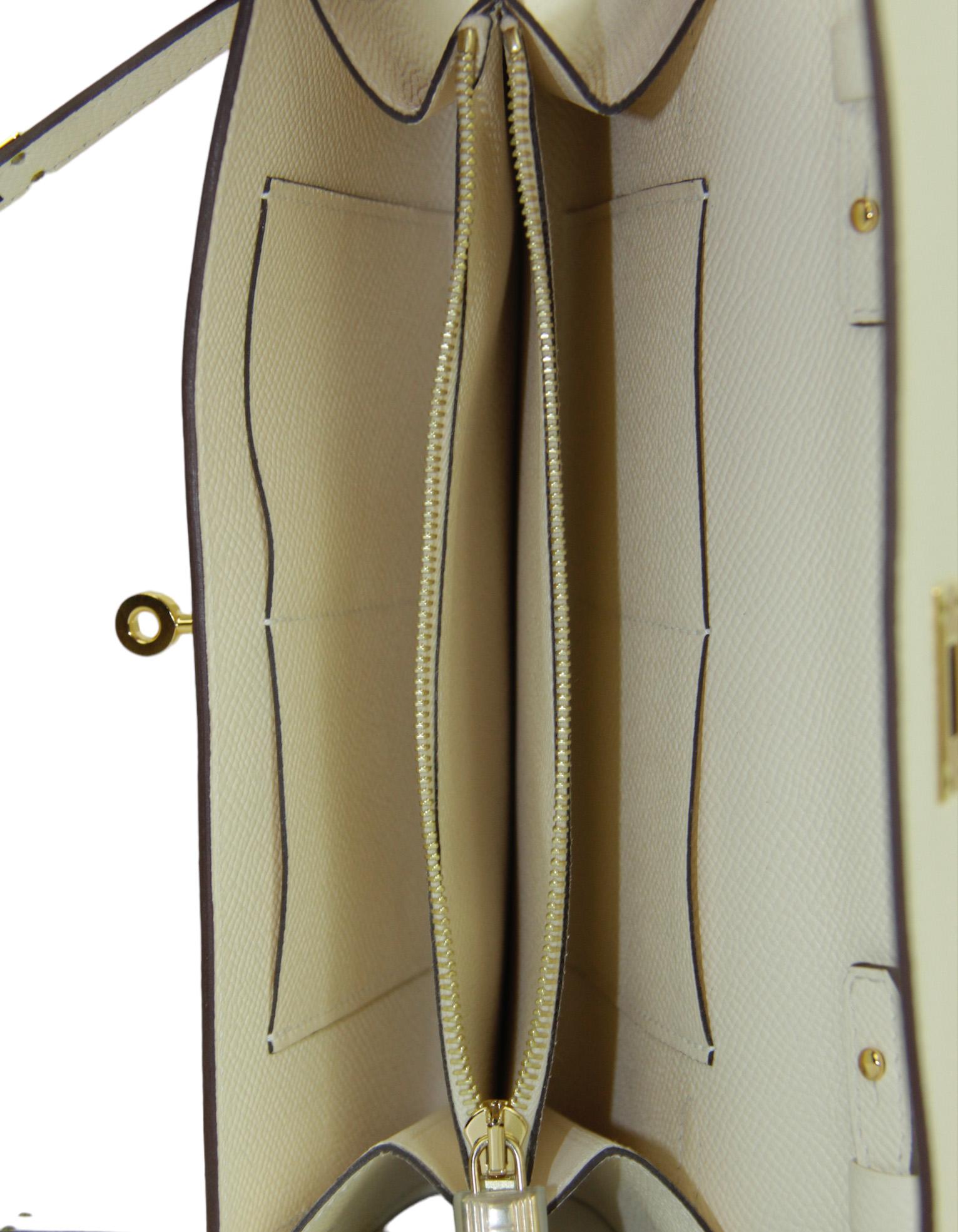 Hermes Nata Off-White Epsom Leather Kelly To Go Wallet Crossbody Bag For Sale 2