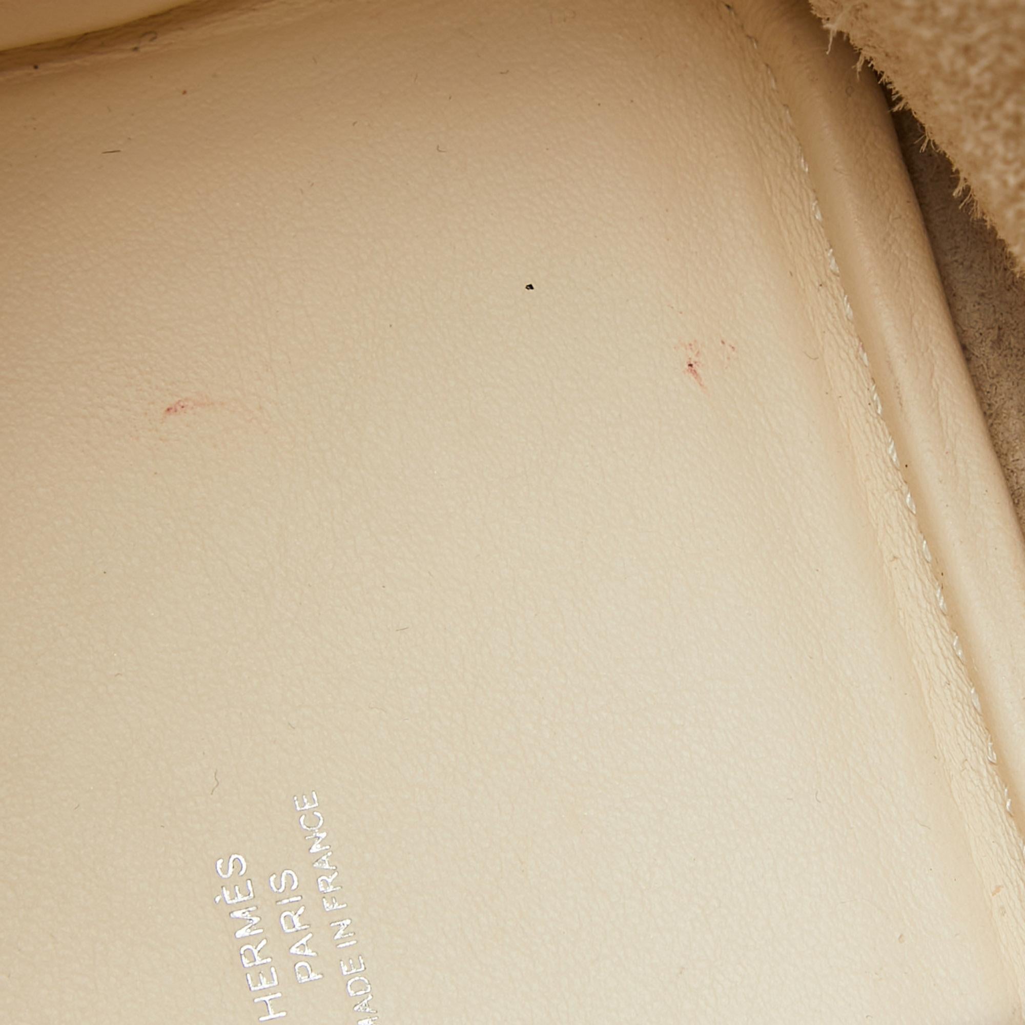 Hermès Nata/Vert/Blanc Swift Leather Lucky Daisy Picotin Lock Micro Bag 6