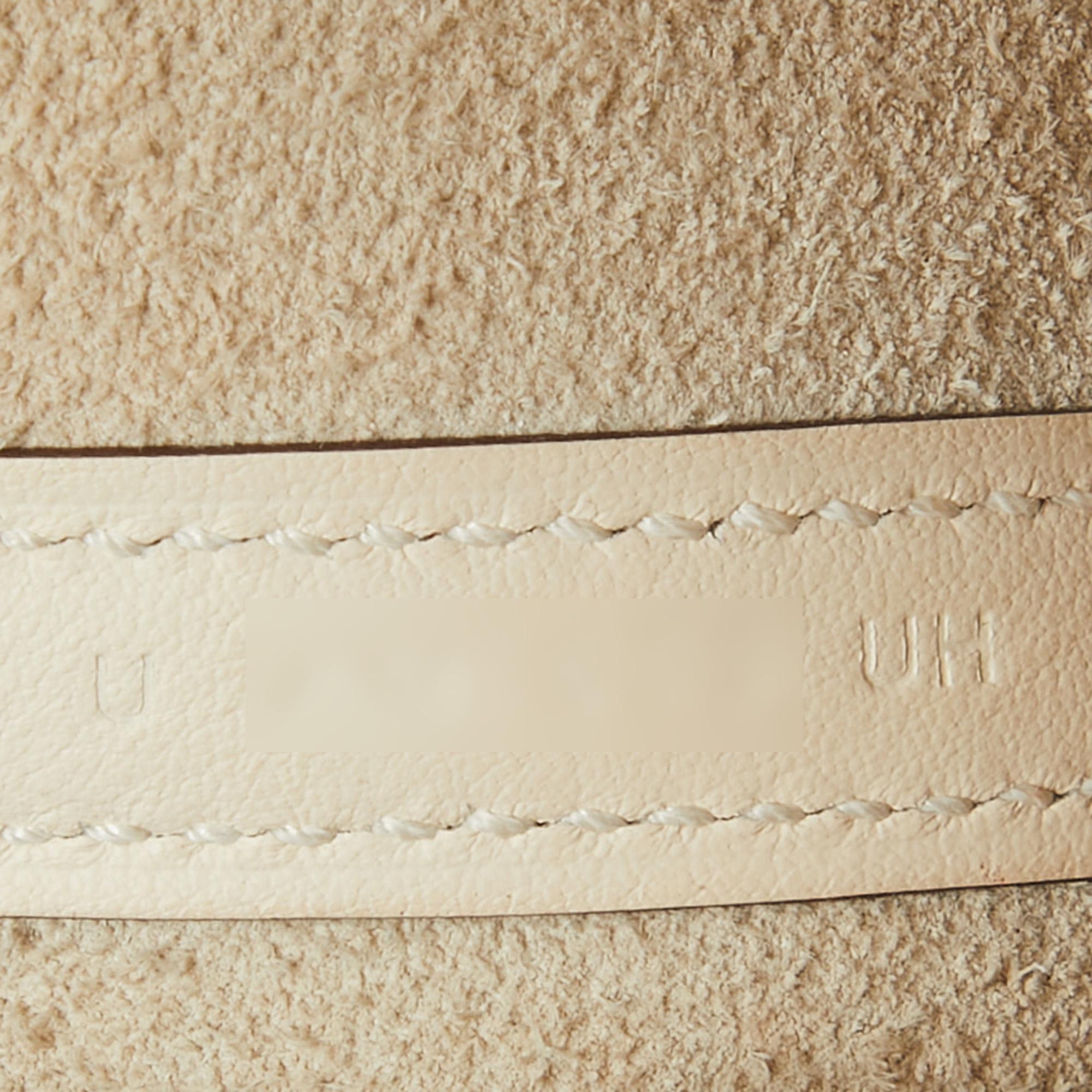 Hermès Nata/Vert/Blanc Swift Leather Lucky Daisy Picotin Lock Micro Bag In Excellent Condition In Dubai, Al Qouz 2