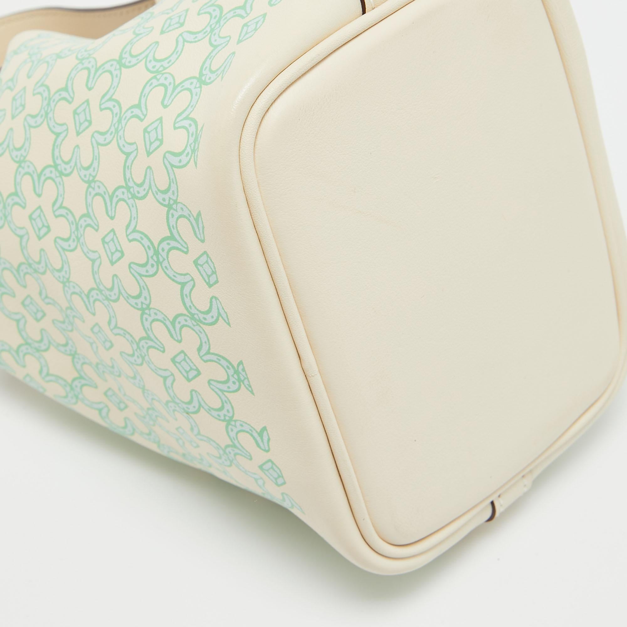 Hermès Nata/Vert/Blanc Swift Leather Lucky Daisy Picotin Lock Micro Bag 1