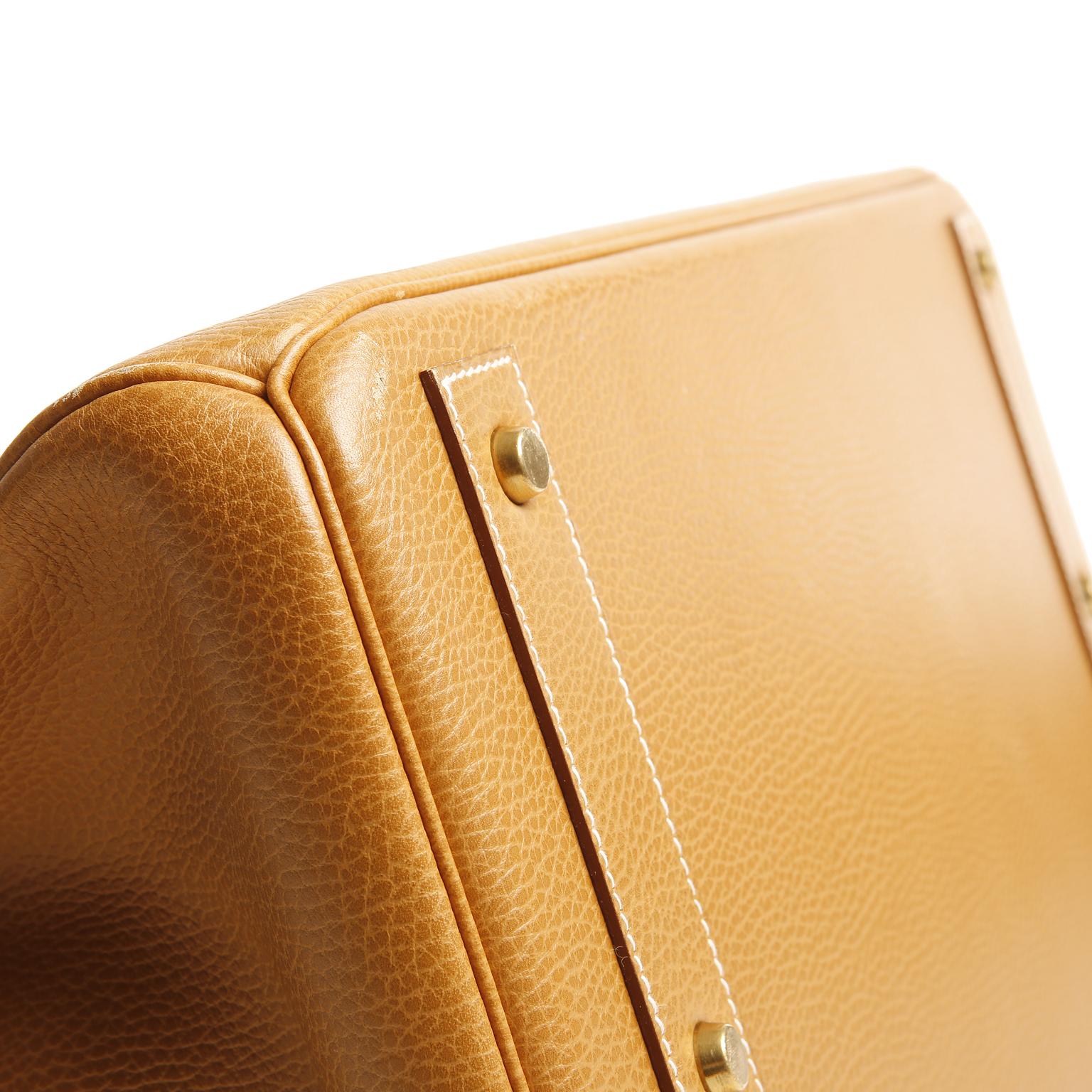 Brown Hermès Natural Ardennes Leather HAC 45 cm Bag
