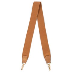 Retro HERMES Natural (beige) Courchevel leather & canvas SANGLE KELLY 50mm Bag Strap