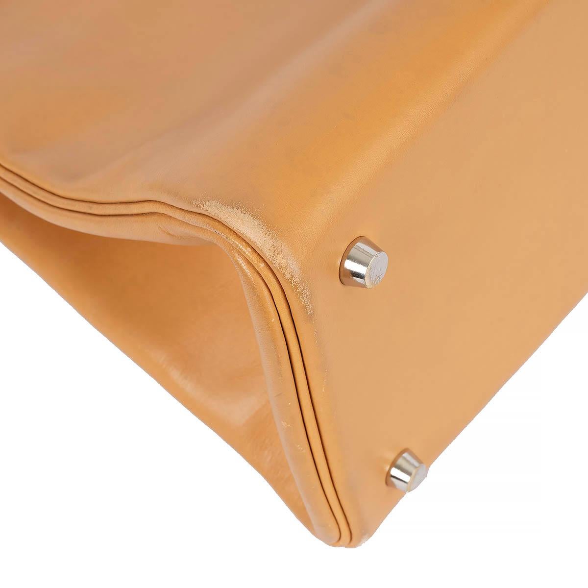 HERMES Natural beige Vache Natural leather CABANA 35 Shopper Bag For Sale 5