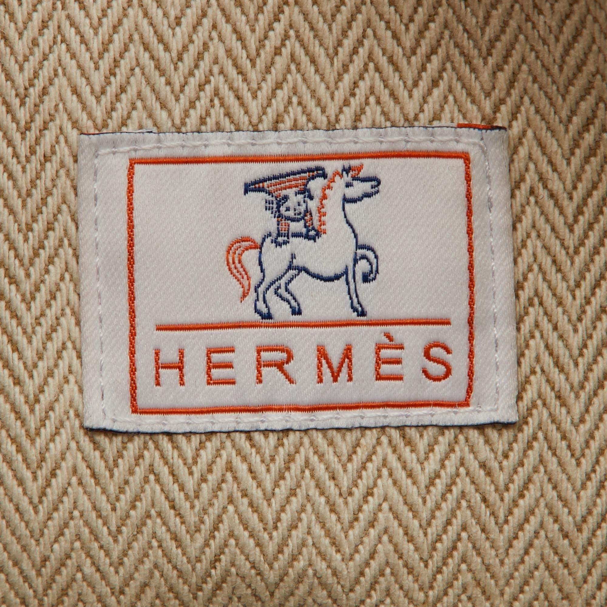 Hermes Natural/Biscuit Toile H Canvas Large Bride-a-Brac Case Pouch 6