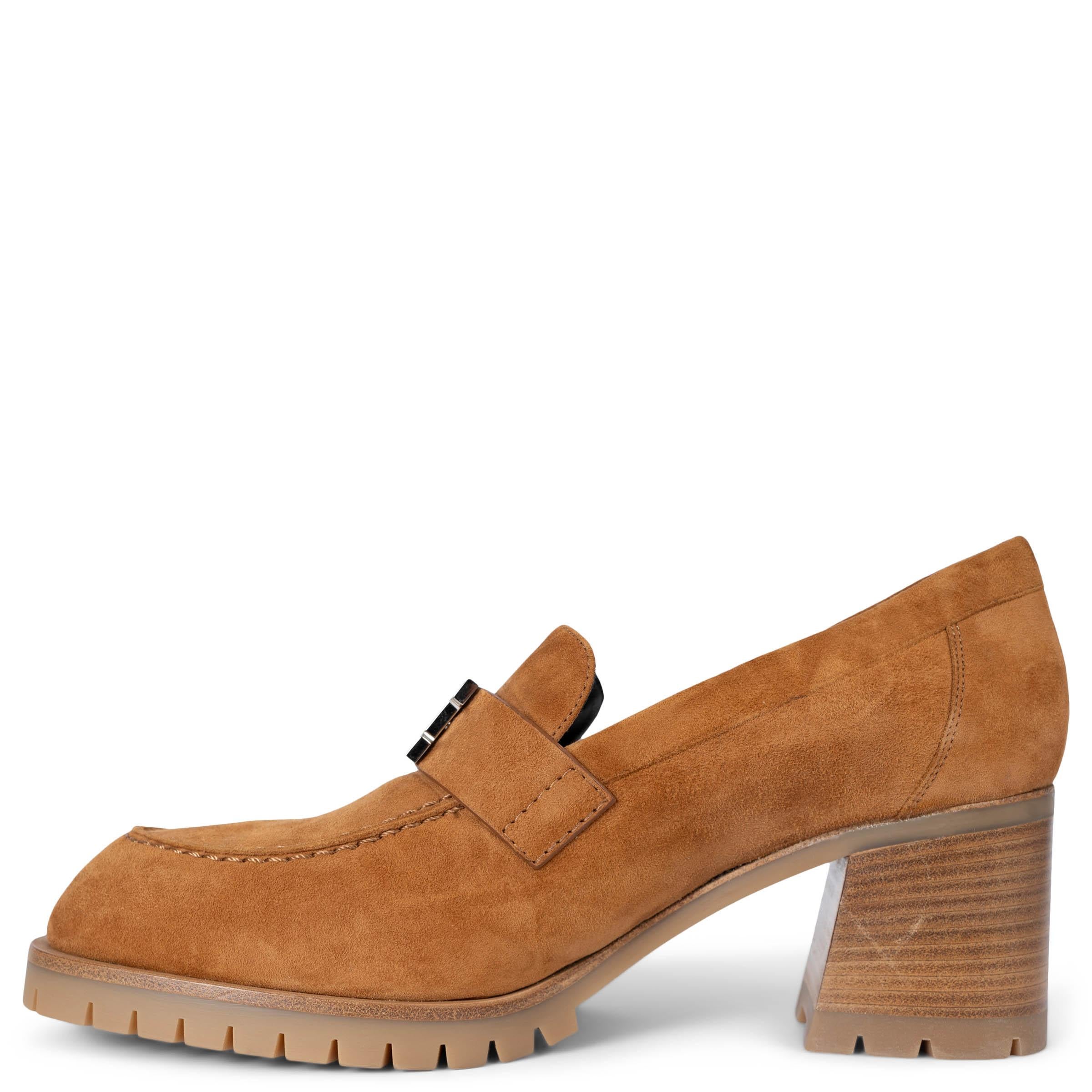 Brown HERMES Natural brown suede FOCH 60 Pumps Shoes 37.5 For Sale