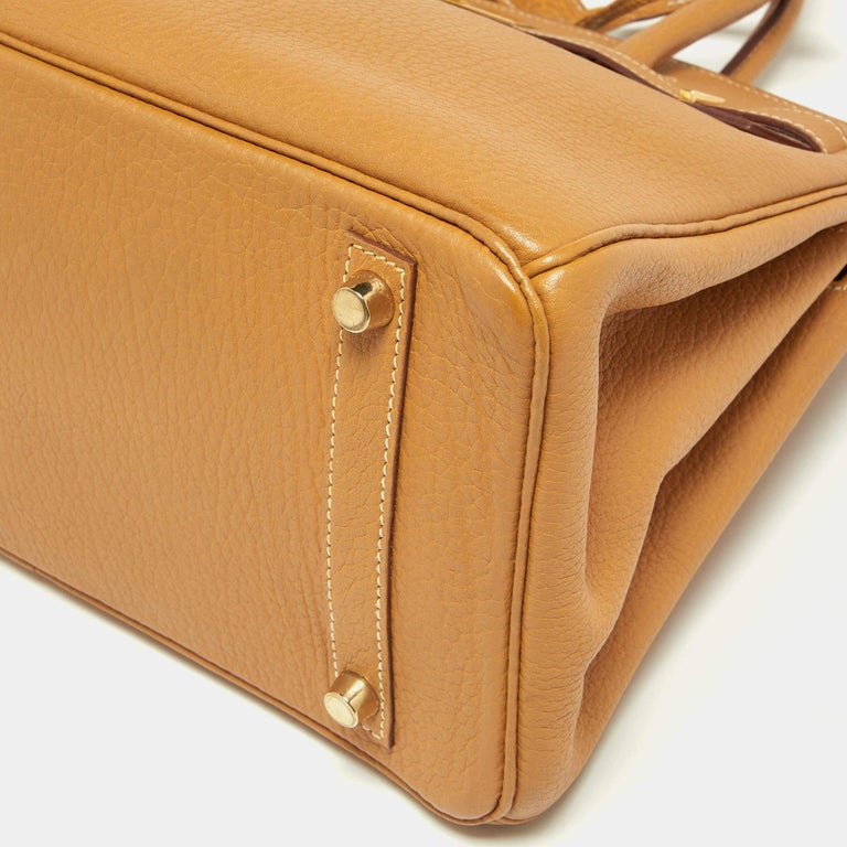 Hermes Birkin bag 30 Natural Fjord leather Gold hardware