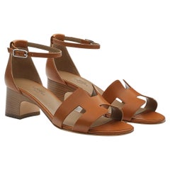 Hermes 50 Sandalen mit natürlichem Räuchergeflecht
