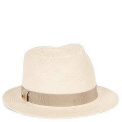 LORO PIANA natürlich INGRID TOQUILLA STRAW Hut M