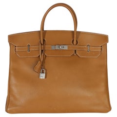 Hermès Natural Sable Ardennes Birkin 40 Brushed PHW