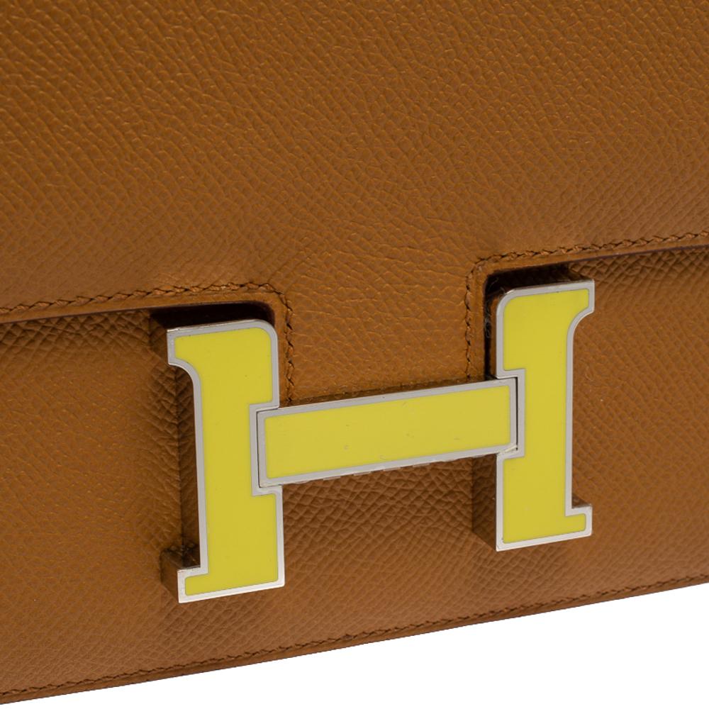 Hermes Natural Sable Evercolor Leather Mini Enamel Hardware Constance Bag 2