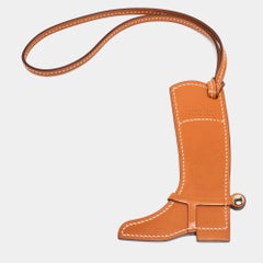 Hermes Natural Sable/Jaune de Naples Veau Butler & Swift Paddock Boot Bag Charm