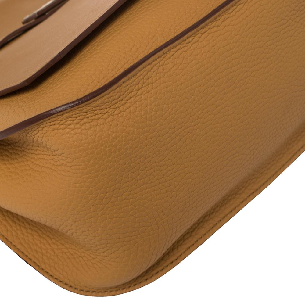 Hermes Natural Sable/Ocre Swift and Togo Leather Jypsiere 28 Bag 3