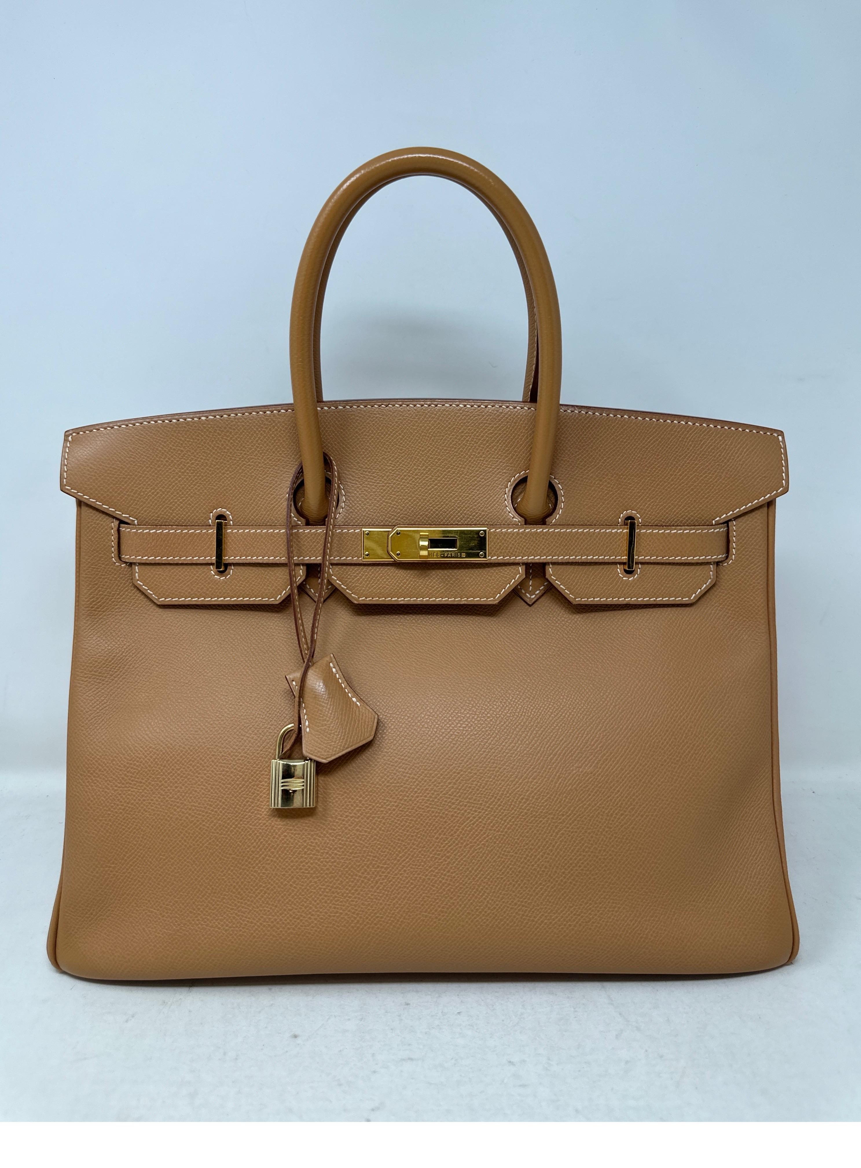 Hermes Natural Tan Birkin 35 Bag  For Sale 7
