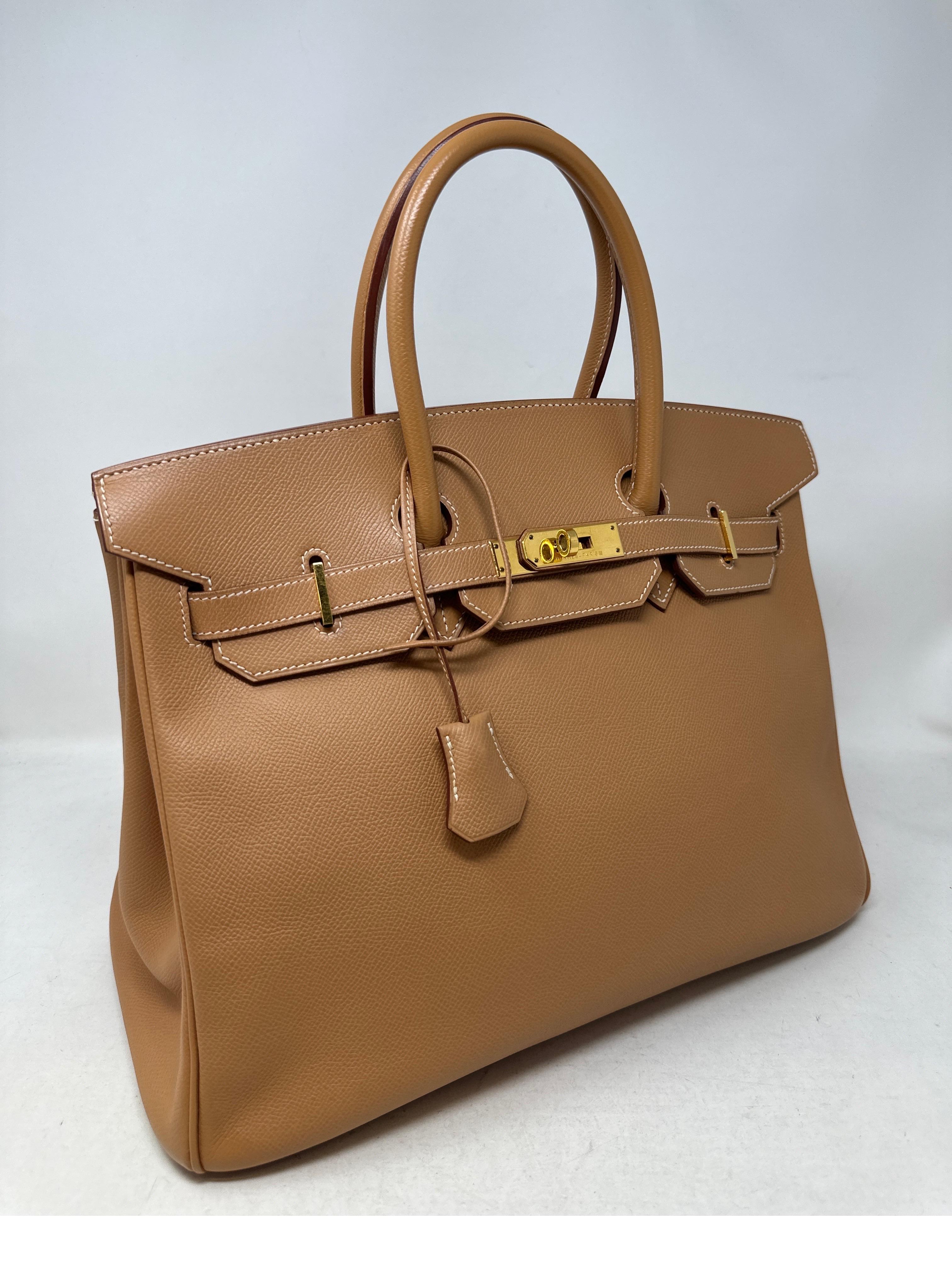 Hermes Natural Tan Birkin 35 Bag  For Sale 8