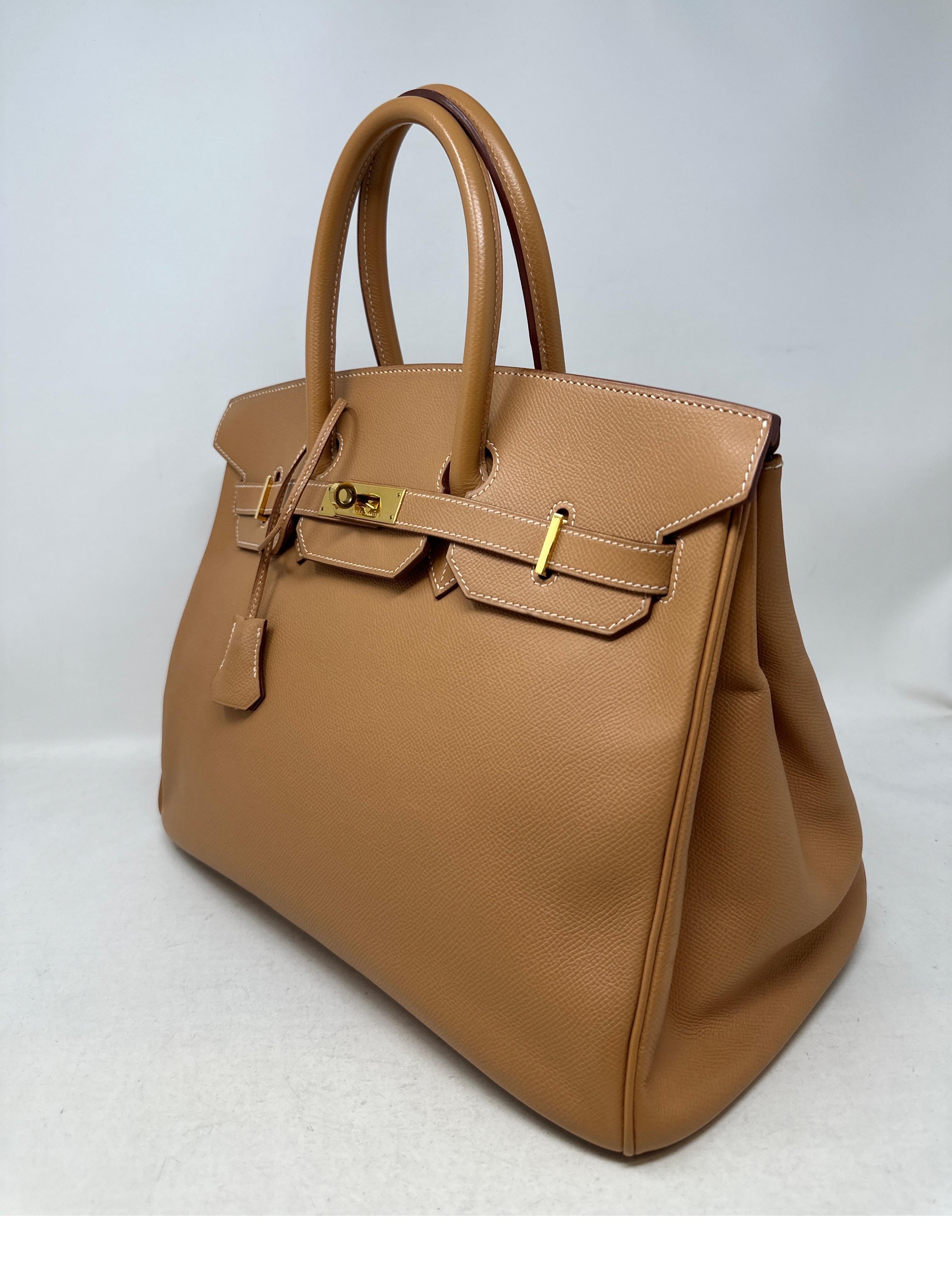 Hermes Natural Tan Birkin 35 Bag  For Sale 9