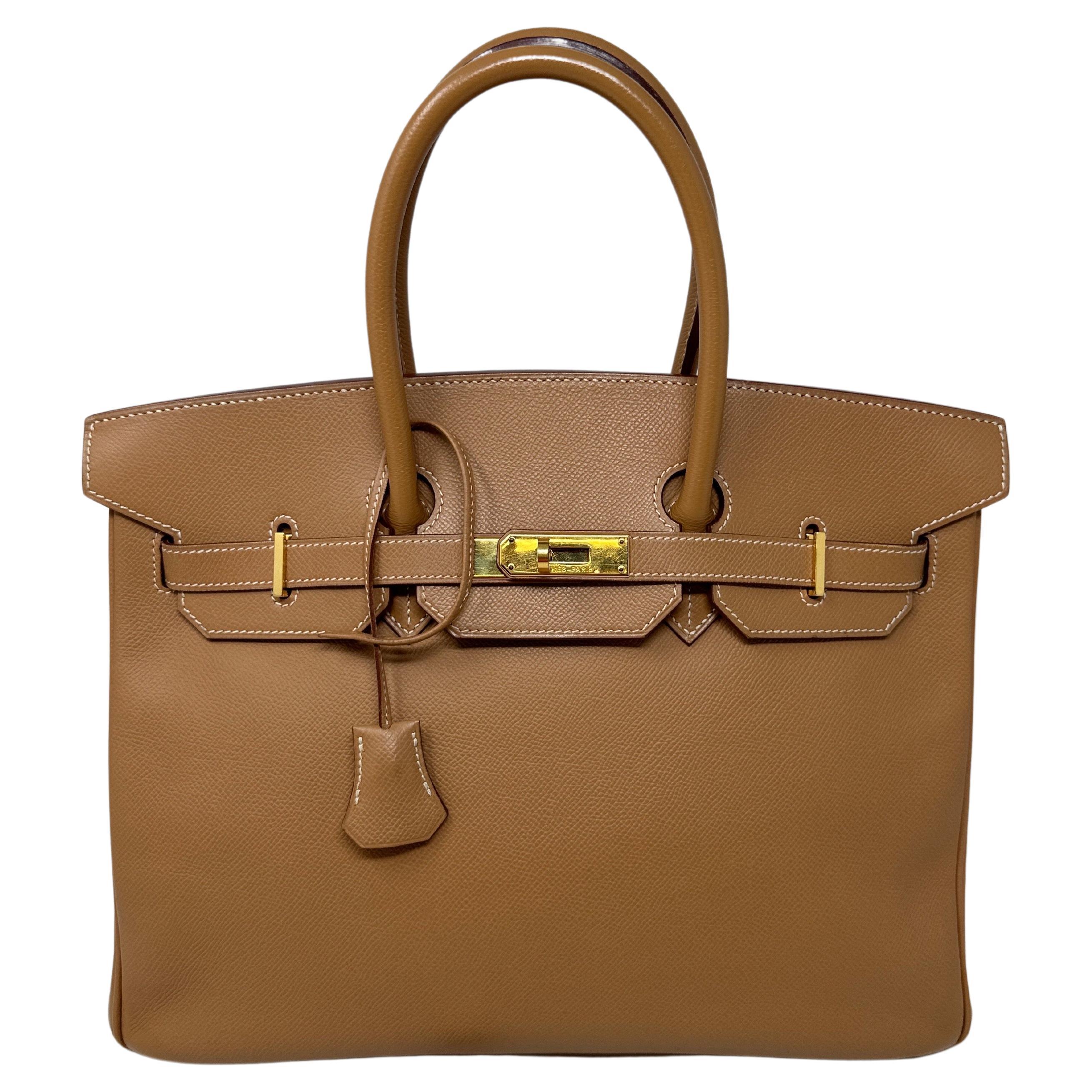 Hermes Natural Tan Birkin 35 Bag  For Sale