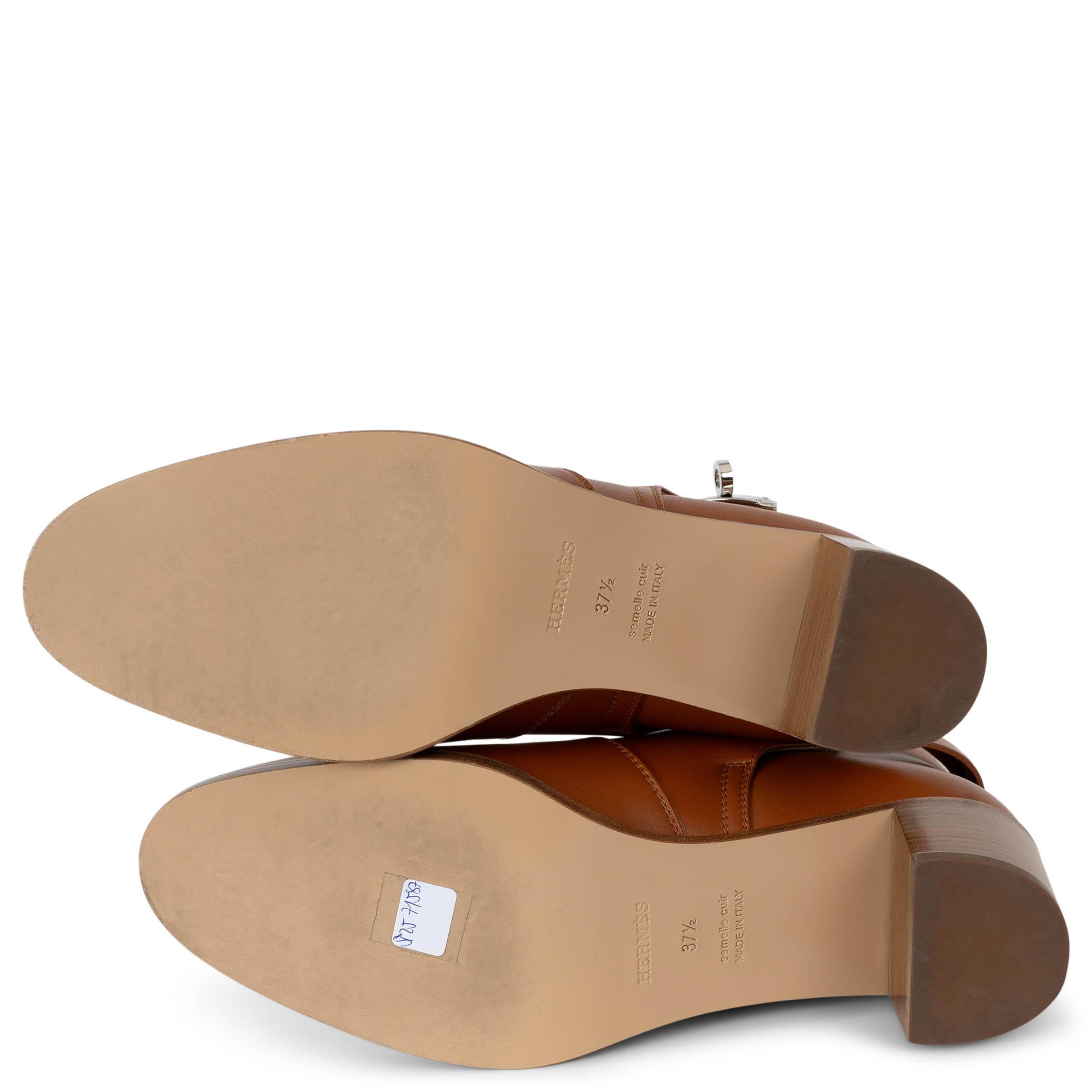 HERMES Pelle naturale marrone 2023 FRENCHIE 50 Stivaletti Scarpe 37.5 38 in vendita 3
