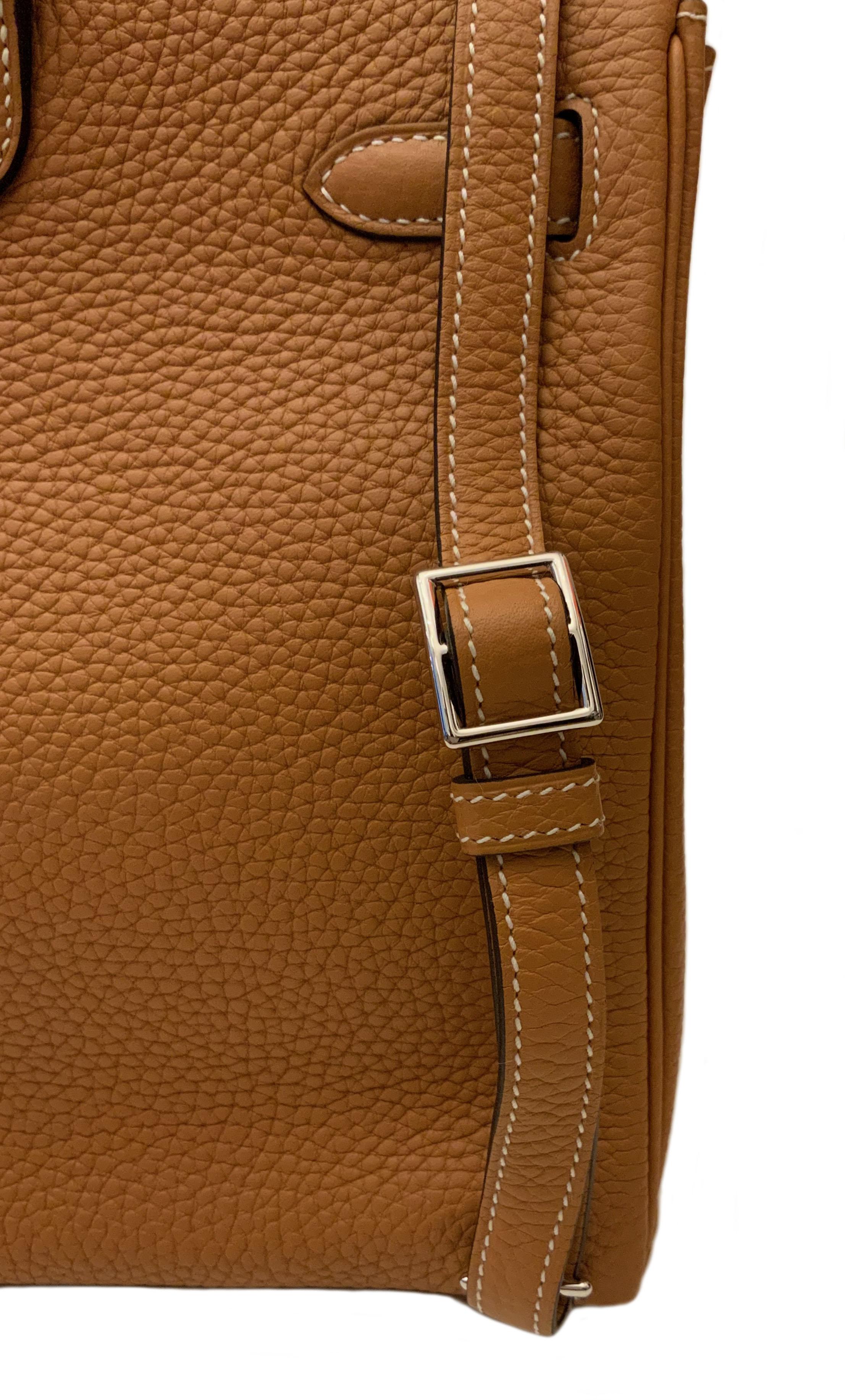 Brown Hermès Natural Togo Leather Kelly Ado II Backpack