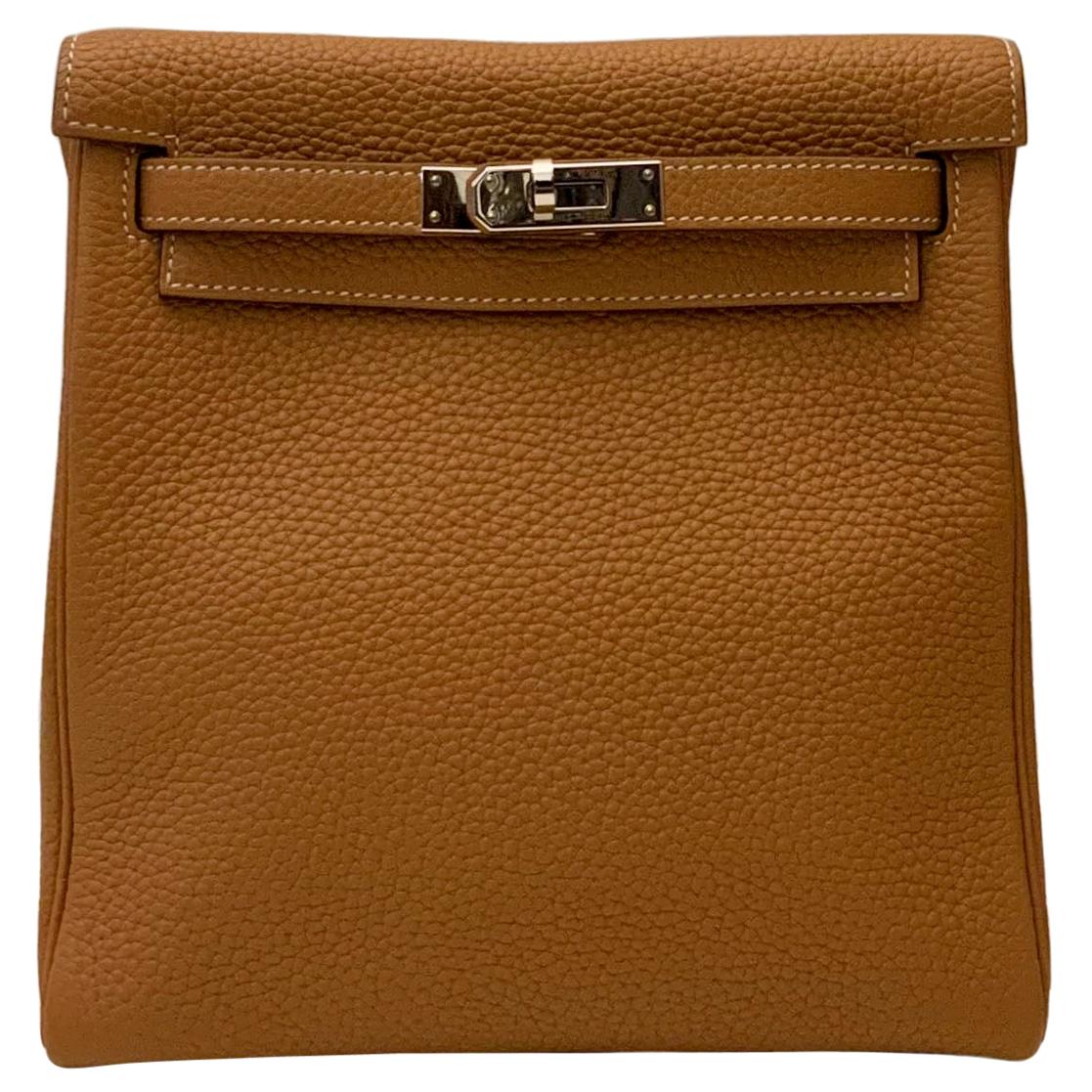 Hermes Gold Togo Leather Kelly Ado Backpack Hermes