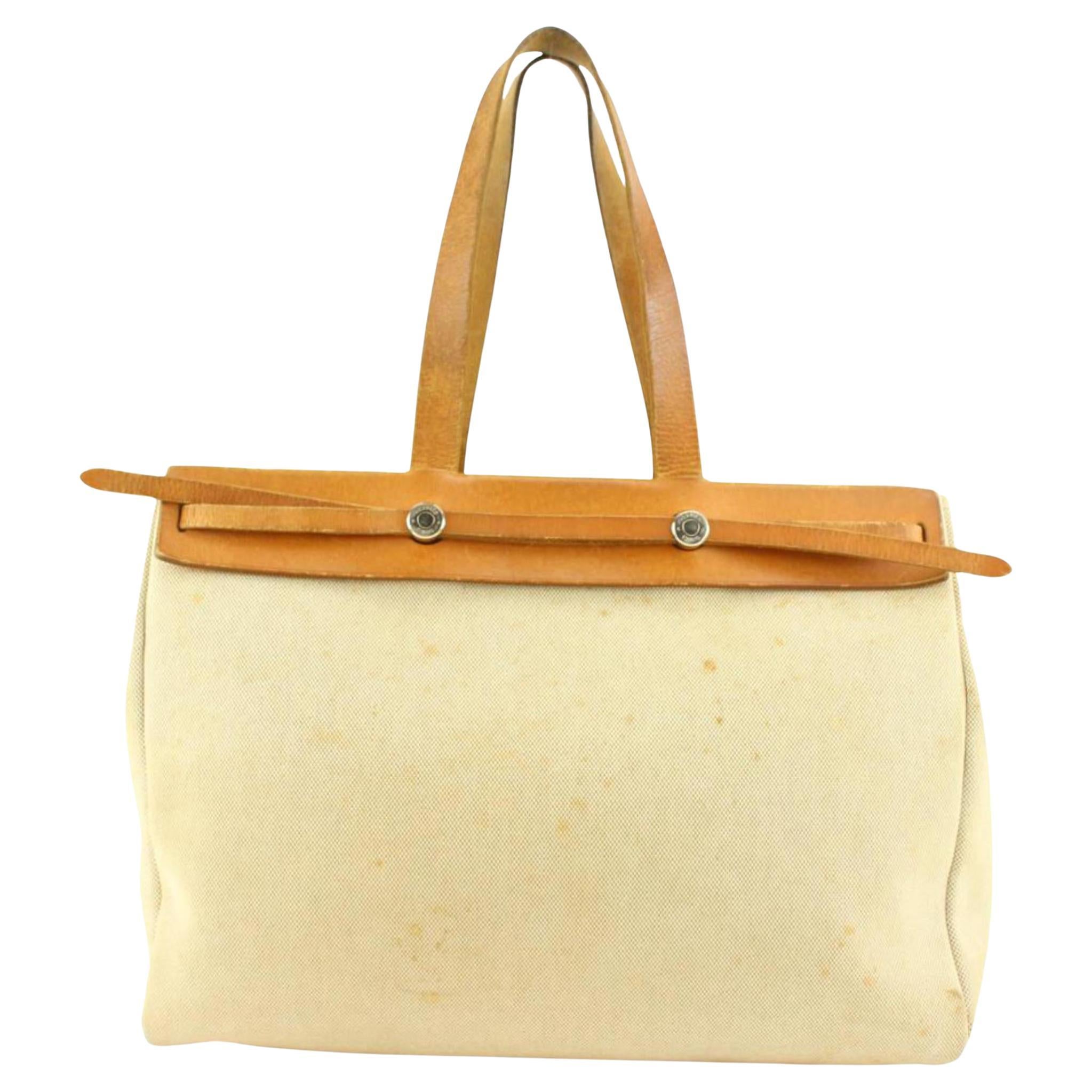 HERMES Beige Herbag Cabas GM 2 in 1 Shoulder bag Hermes