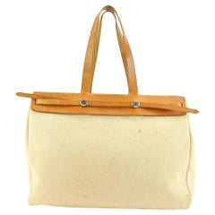 Hermes Herbag 31 Yellow Toile Leather Shoulder Bag –