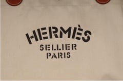 Hermes Natural Toile Fourre Tout du Cavalier Tote Carry On Duffle Travel Bag