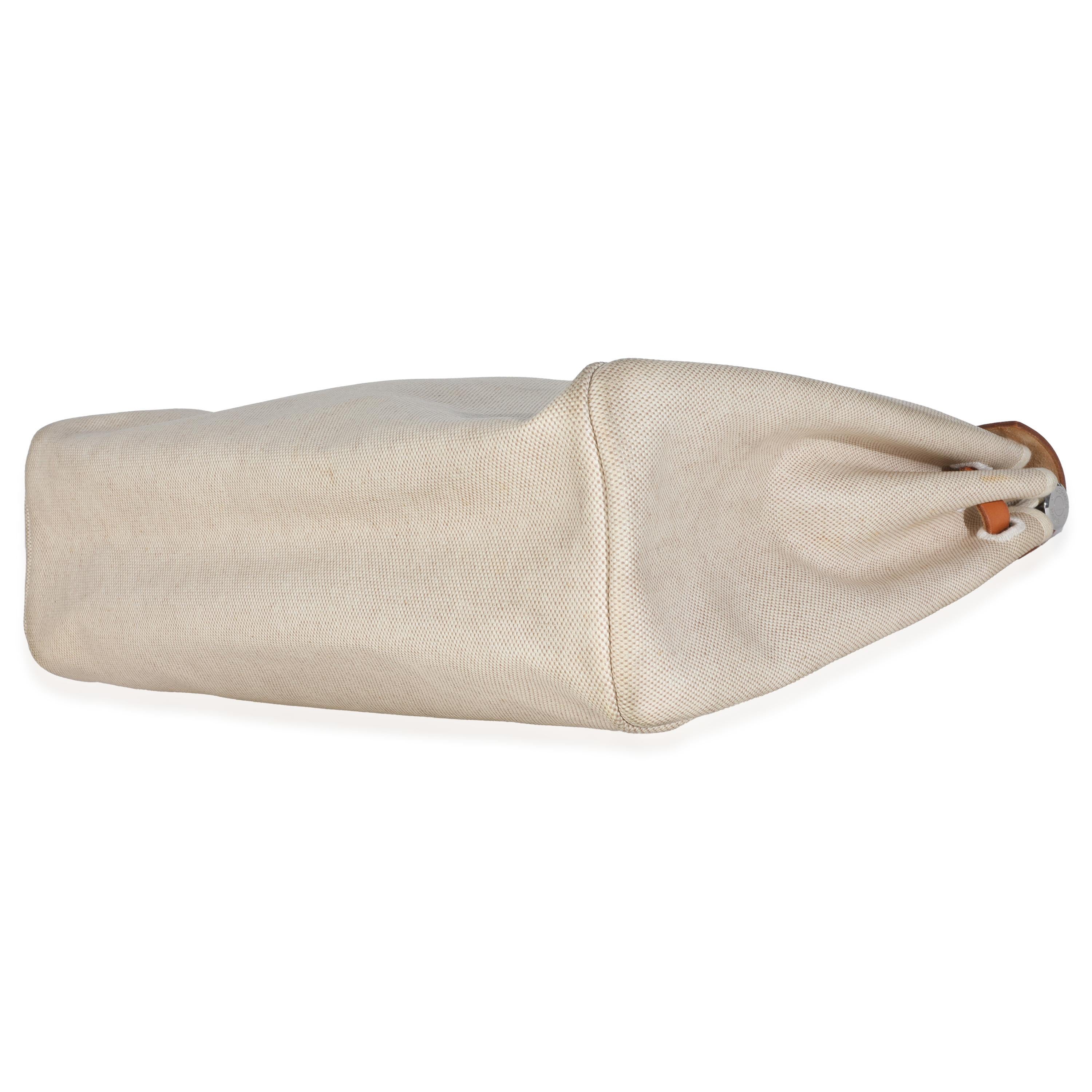 Hermès Nature Toile Vache Calfskin Herbag 39 MM État moyen - En vente à New York, NY