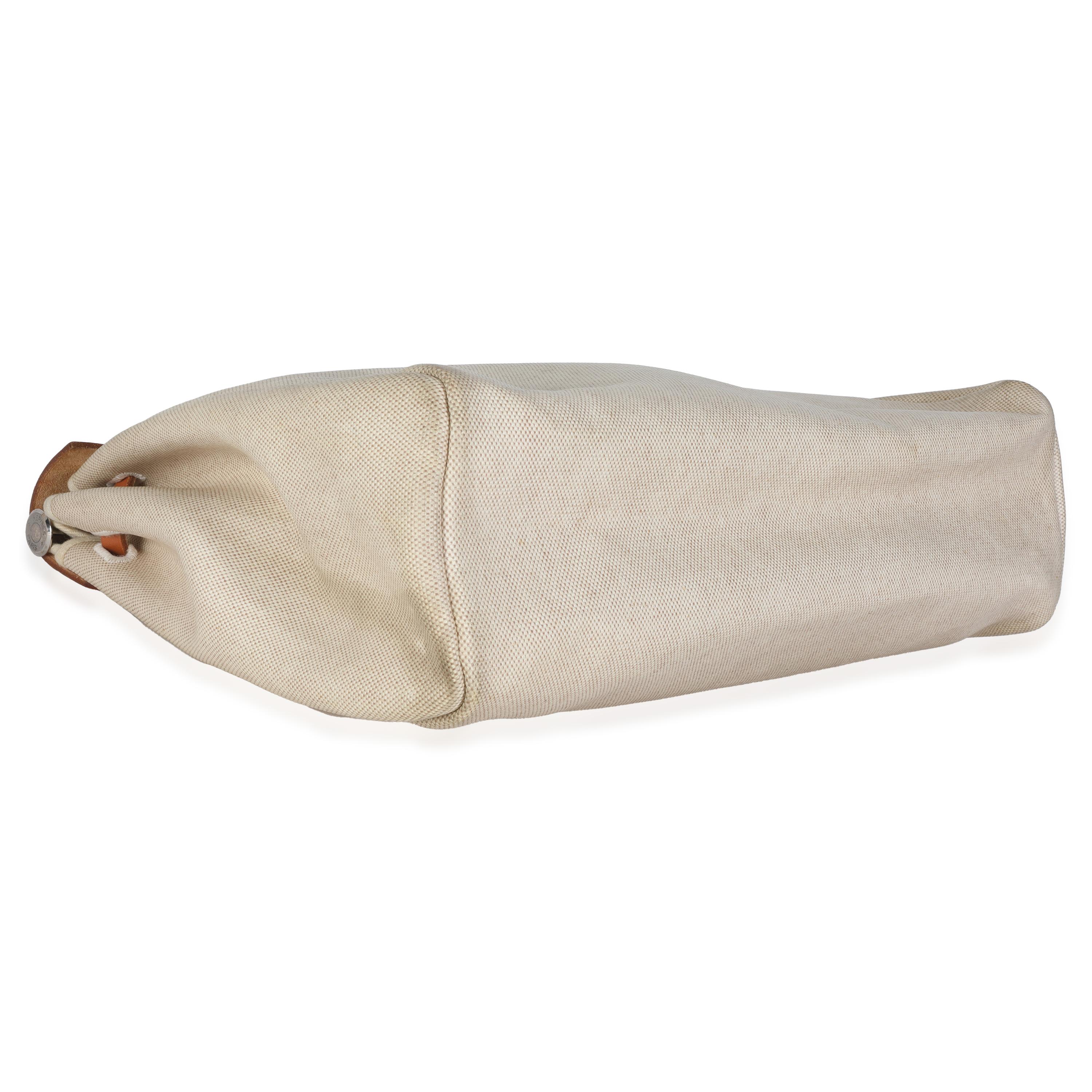 Hermès Nature Toile Vache Calfskin Herbag 39 MM en vente 1