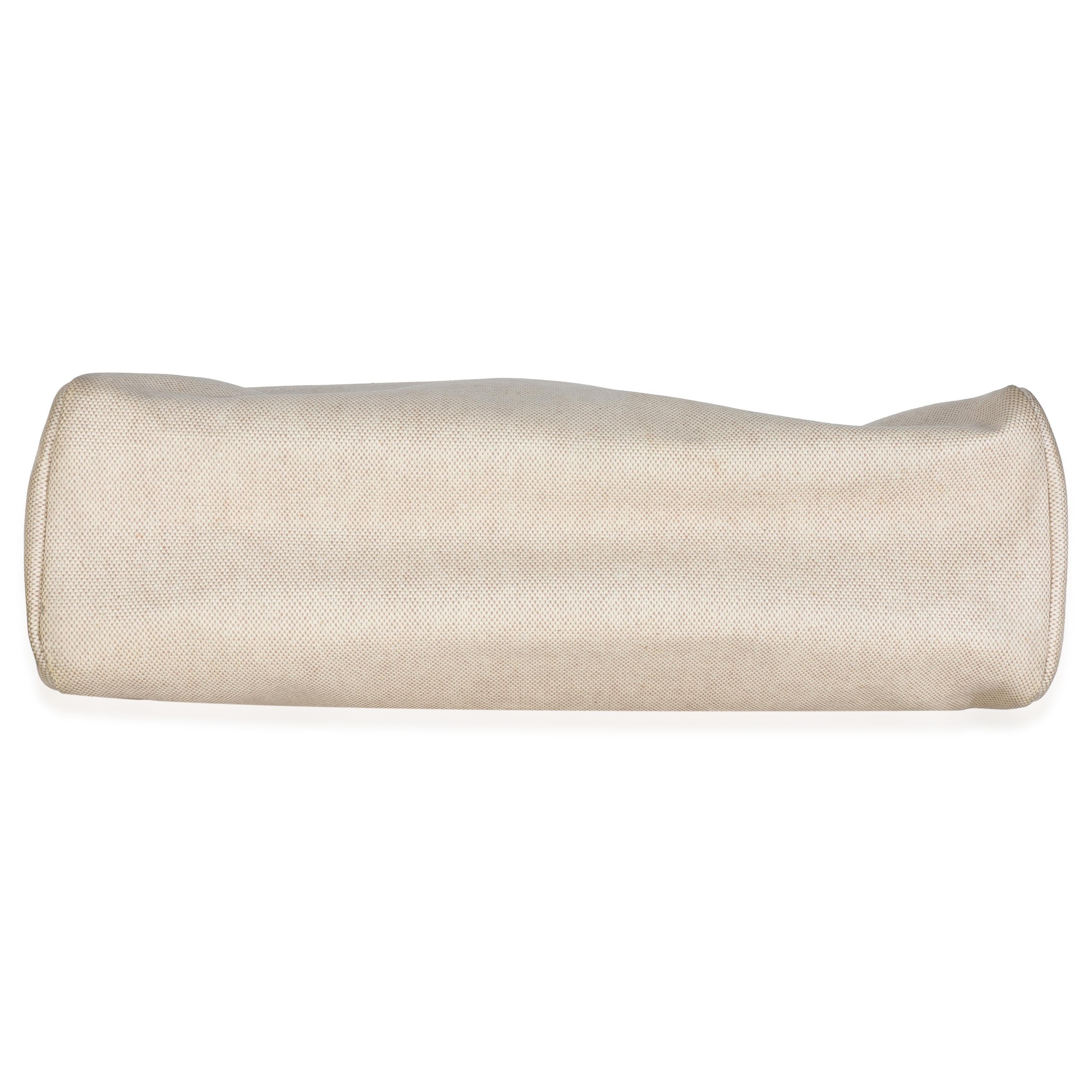 Hermès Nature Toile Vache Calfskin Herbag 39 MM en vente 2