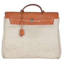 Hermès Natural Toile Vache Calfskin Herbag 39 MM