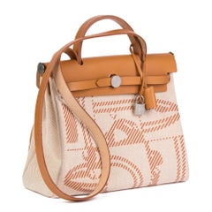 HERMÈS Natural Vache Hunter Cowhide Leather & Canvas Brides de Gala HerbagZip 31