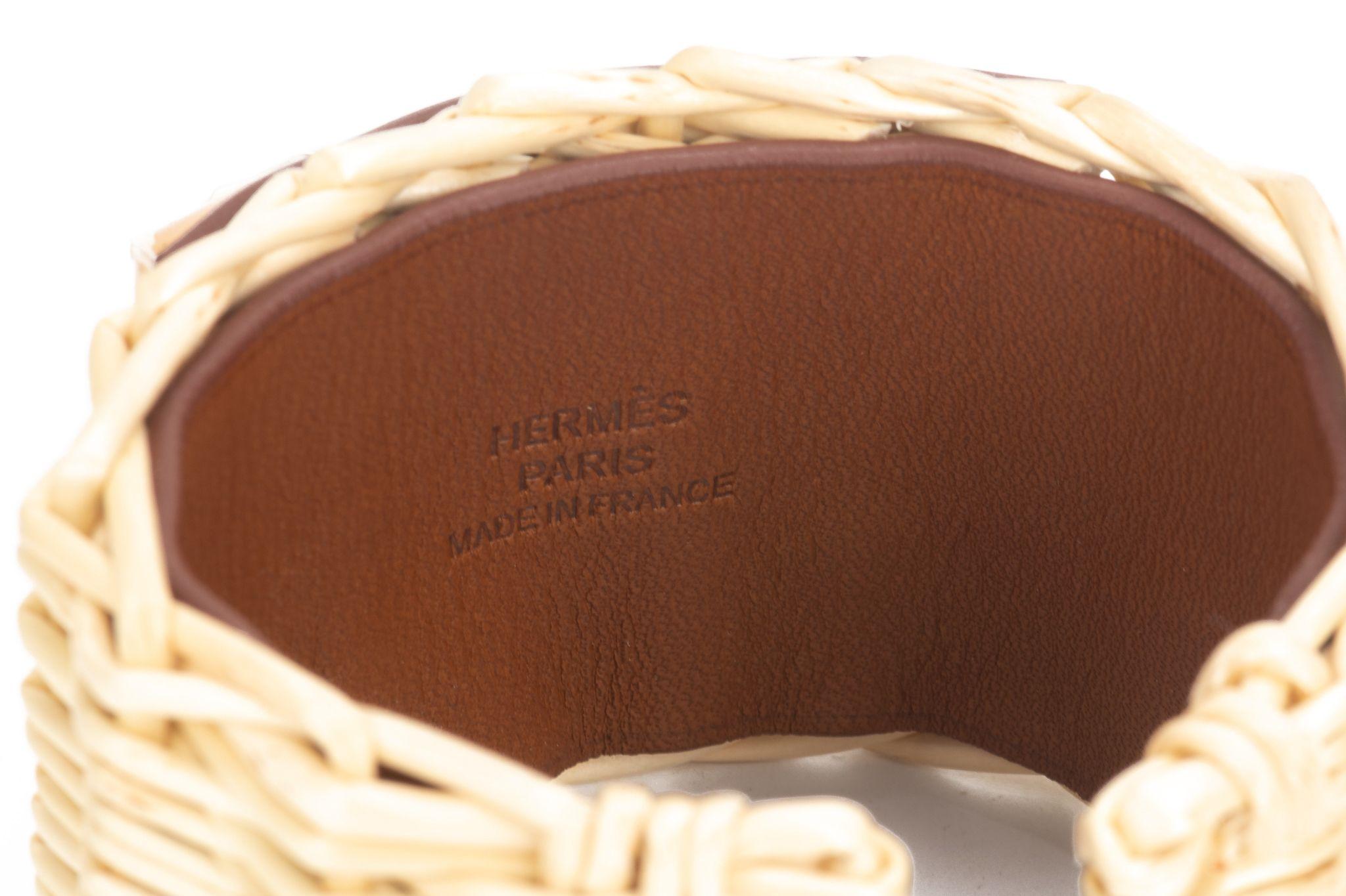 Hermès Natural Wicker Cuff In Excellent Condition In West Hollywood, CA