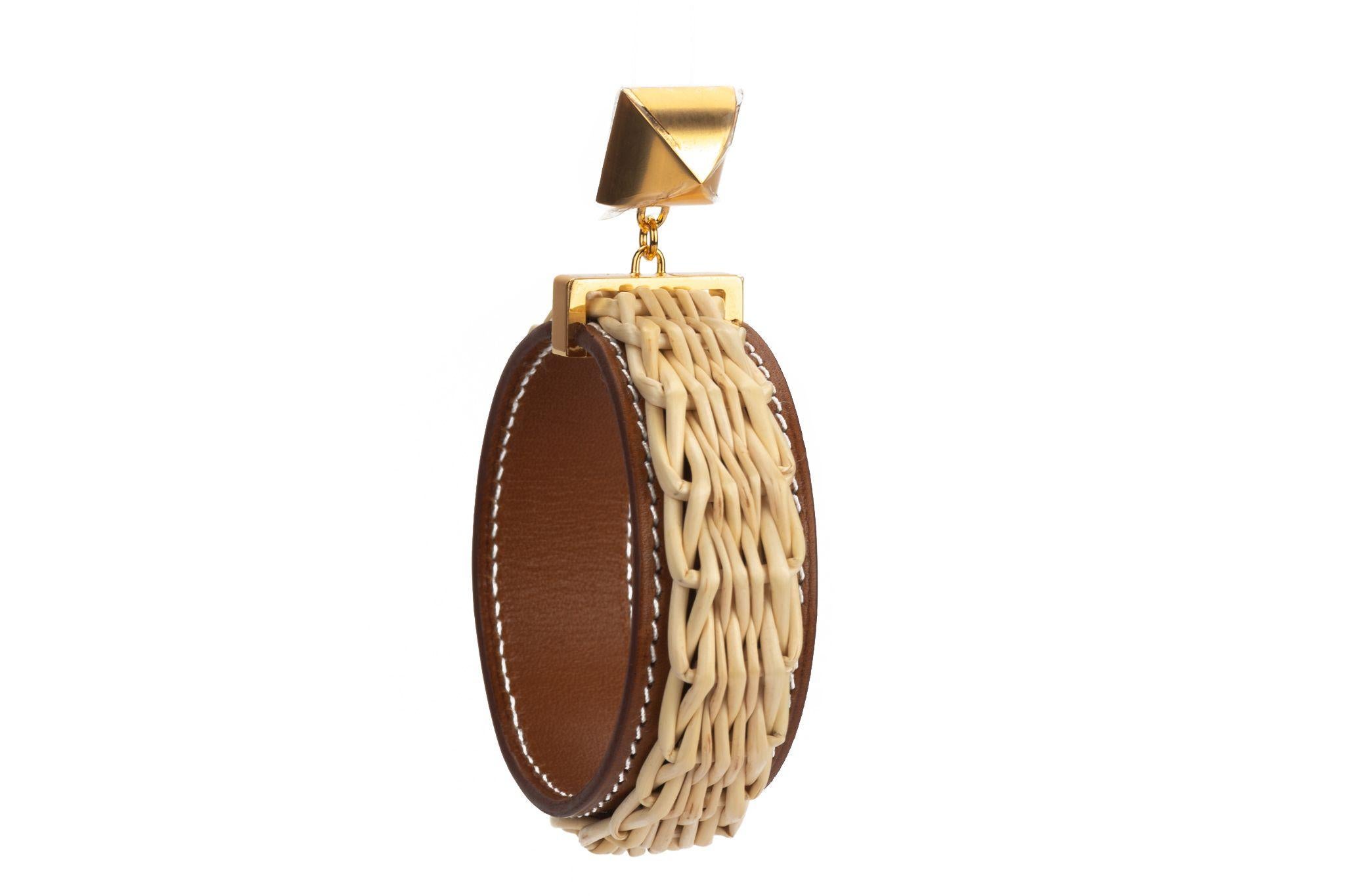 Hermès Natural Wicker Earrings In New Condition In West Hollywood, CA