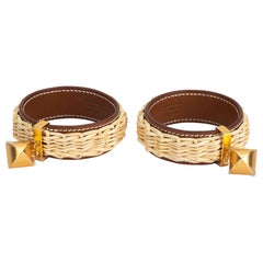 Hermès Natural Wicker Earrings