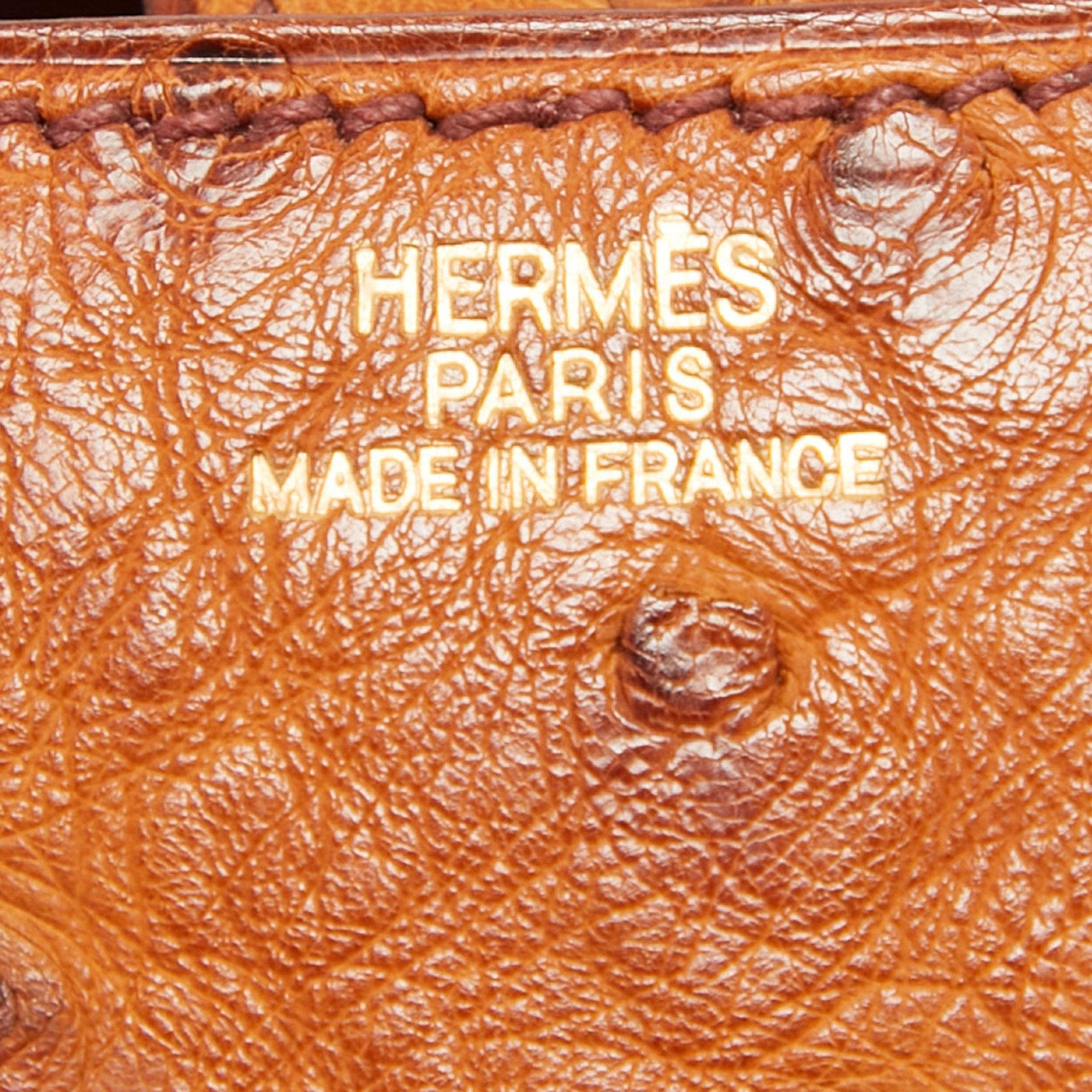 Hermes Naturale Ostrich Gold Finish Constance 18 Mini Bag 12