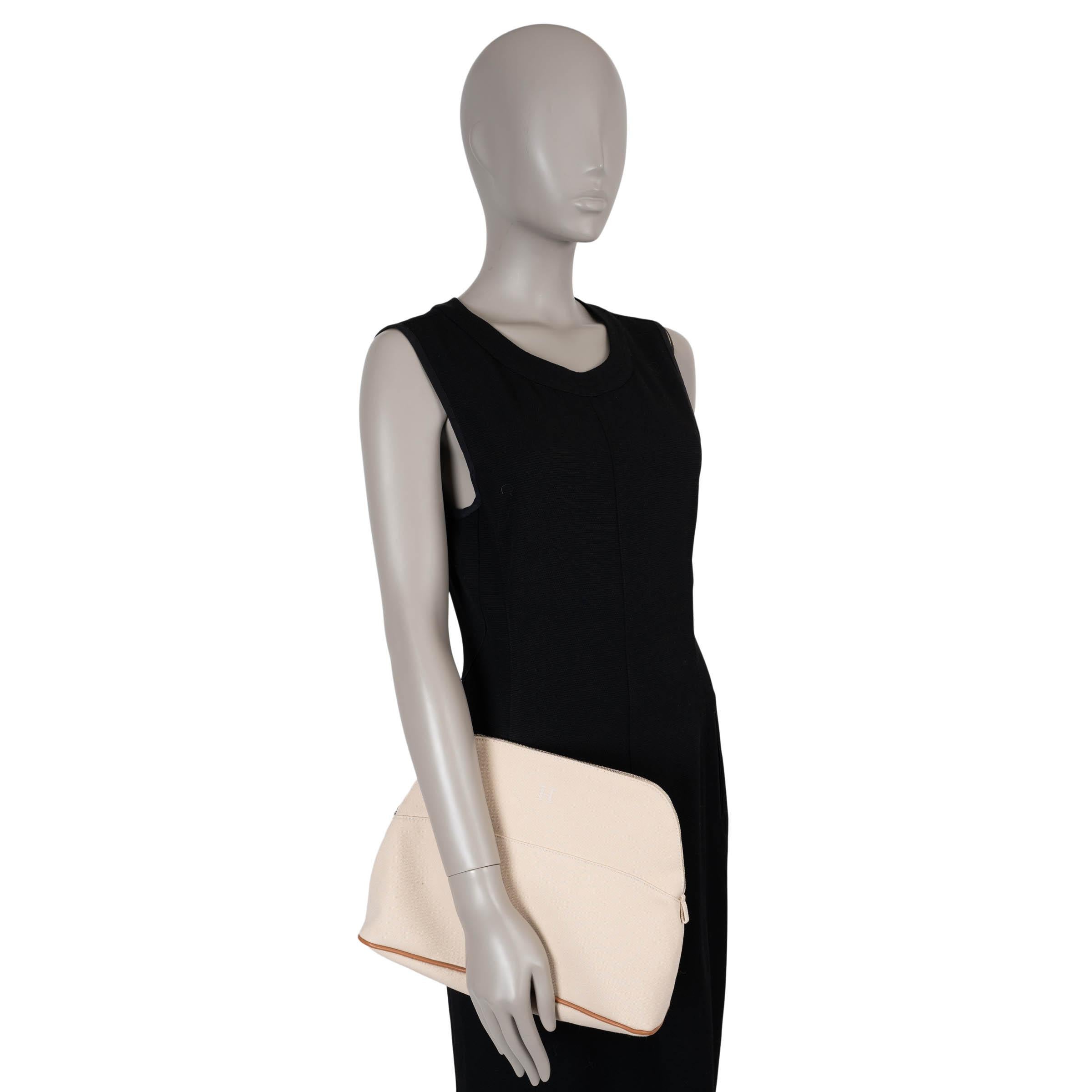 Bolso HERMES Naturel lona beige BOLIDE 31 VANITY CASE en venta 3